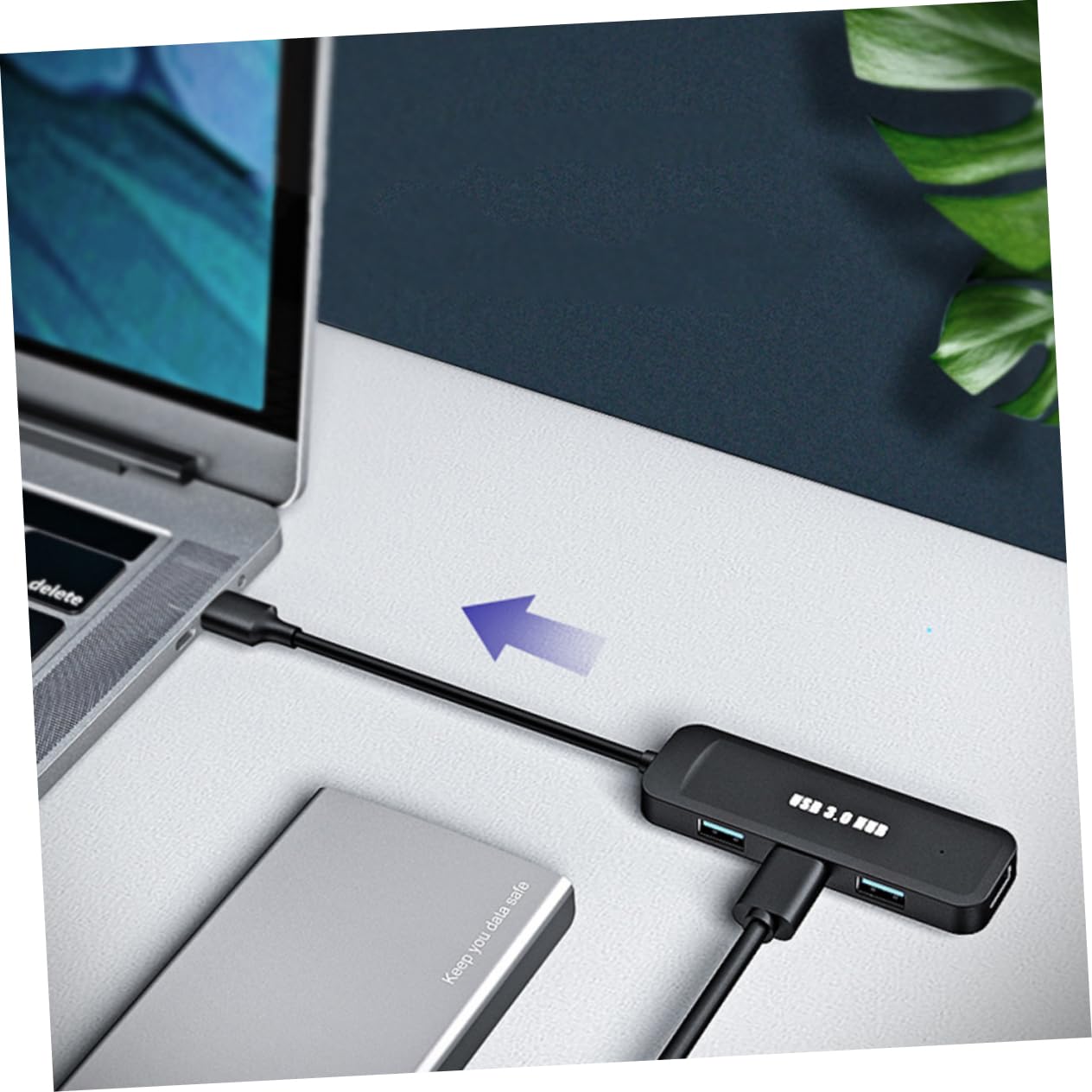 PartyKindom 4-Port USB Hub for Laptop & Computer - USB Splitter, Extender, Adapter & Charging Station - Perfect for Home Office, Gaming & Multi-Device Charging