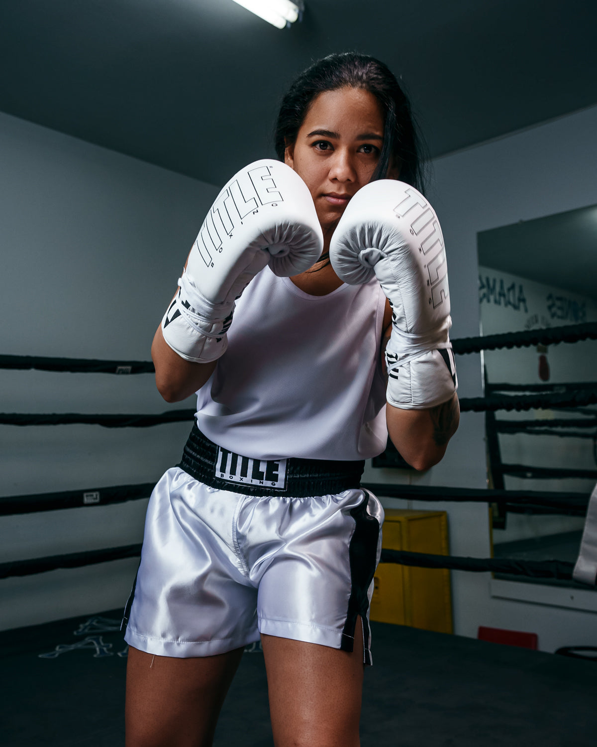 TITLE Boxing Professional Women’s Satin Striped Boxing Shorts - High Performance Training & Competition Apparel for Female Boxers