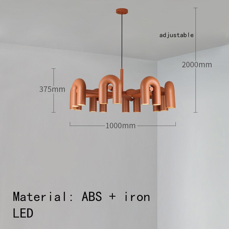 U-Shaped Chandelier - Modern Crystal Ceiling Light Fixture for Dining Room, Living Room & Bedroom | Elegant Lighting Decor for Home & Office Spaces