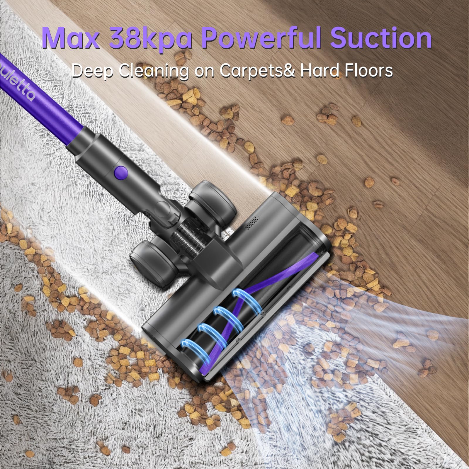 FABULETTA 38Kpa Cordless Vacuum Cleaner - 6-in-1 Lightweight for Pet Hair & Floors