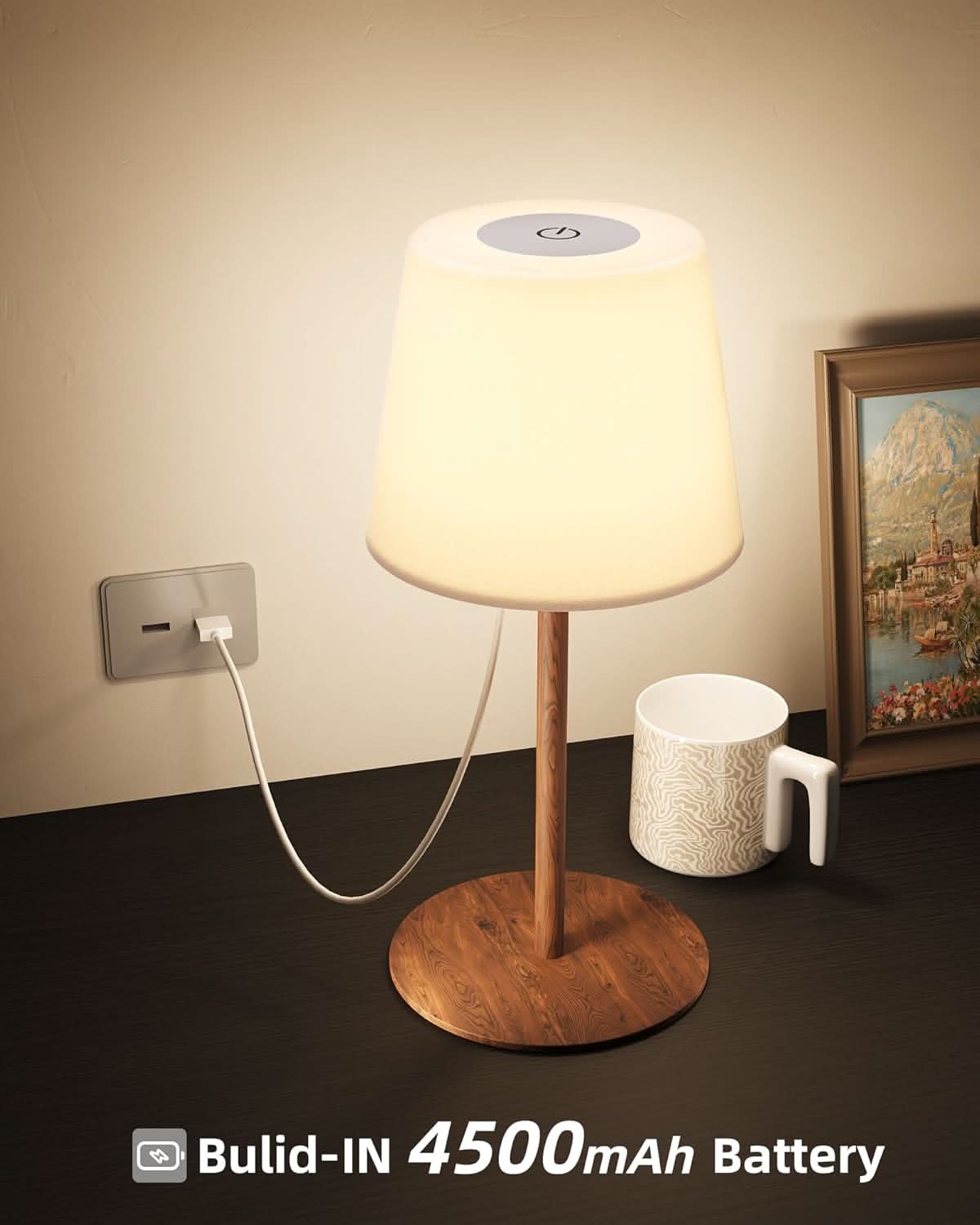 EZVALO Waterproof Outdoor Battery Operated Cordless Table Lamp - Perfect for Patio, Garden, Camping & Emergency Lighting
