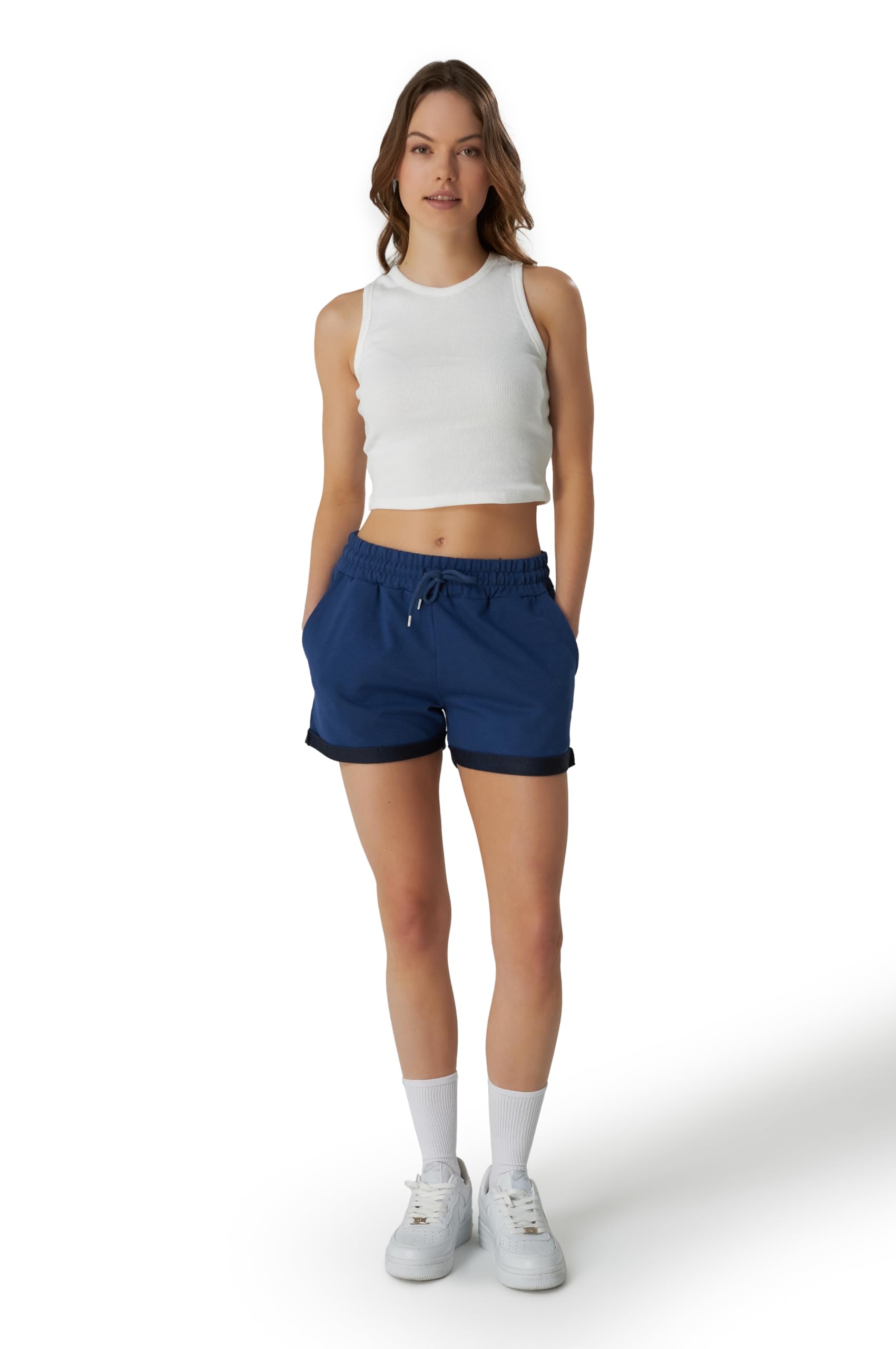 Smith & Solo Women's Cotton Sports Shorts - High Waist Gym Workout Shorts for Running, Yoga, Fitness & Summer Activities | Perfect for Jogging, Training & Casual Wear