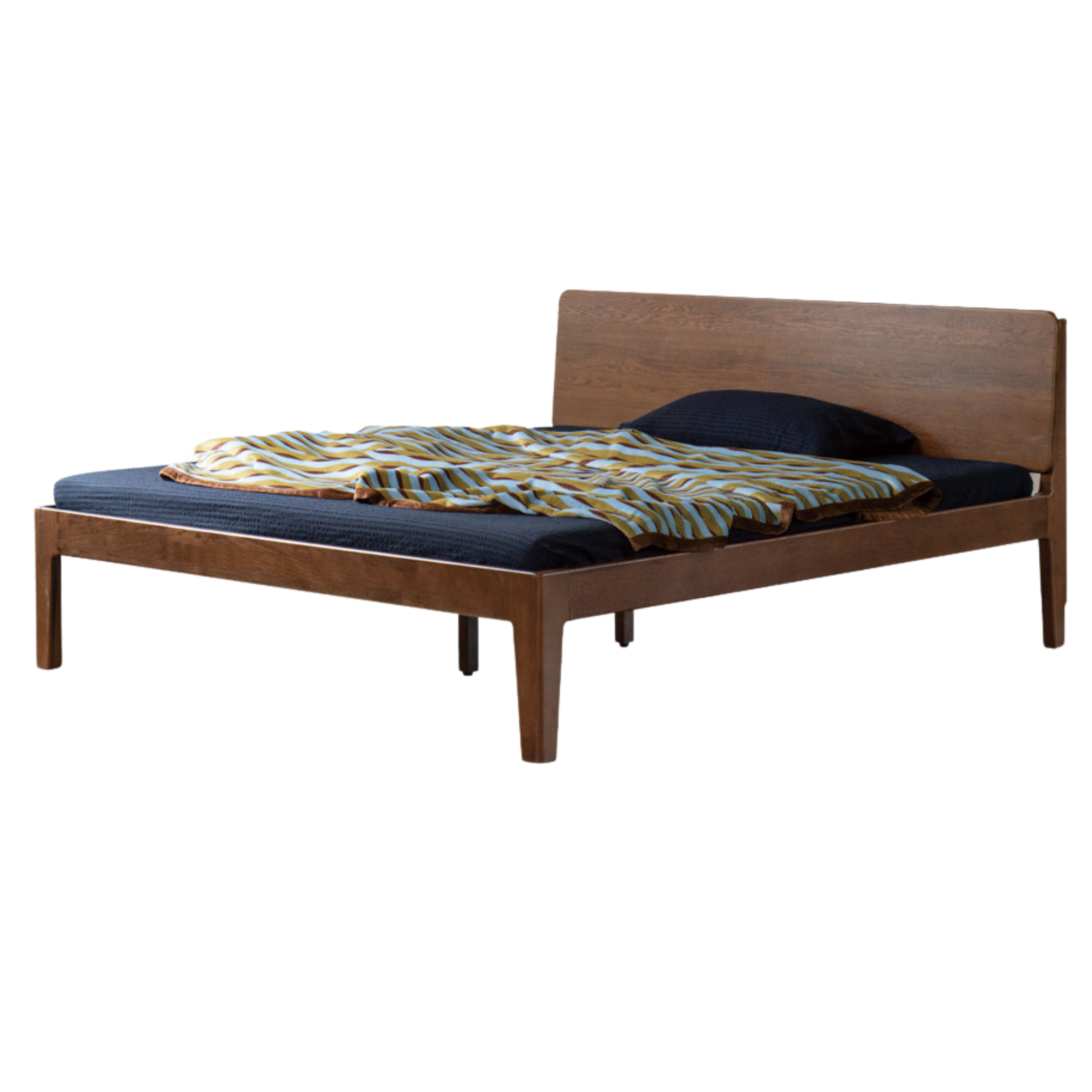 Solid Oak Wood High Back King Size Bed Frame - Sturdy & Elegant for Master Bedroom, Guest Room, or Luxury Hotel Decor