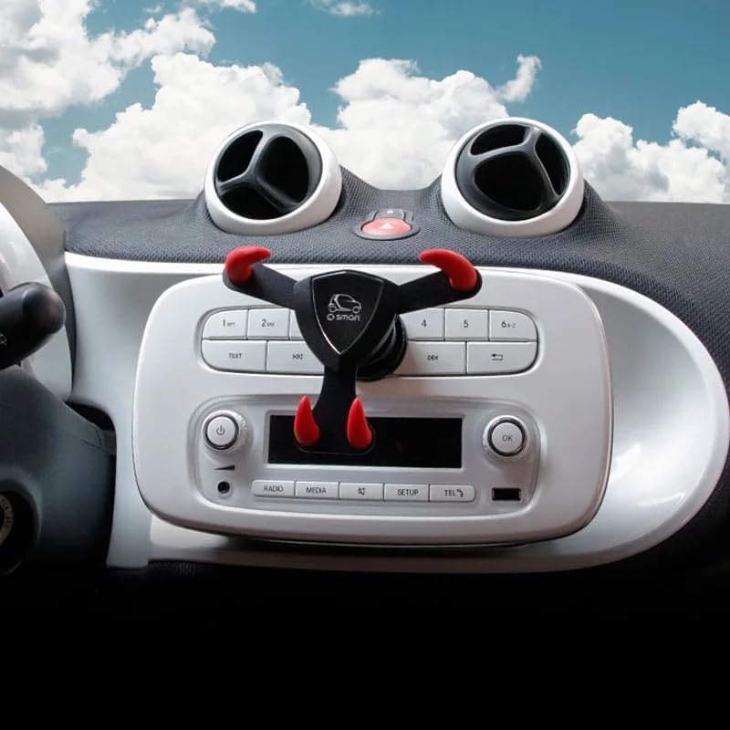 ZUOBYMBC Universal Air Vent Car Phone Holder for Smart Forfour Fortwo 453 2015-2019 - 360° Rotatable Dashboard Phone Mount Cradle - Black - Perfect for GPS Navigation & Hands-Free Driving