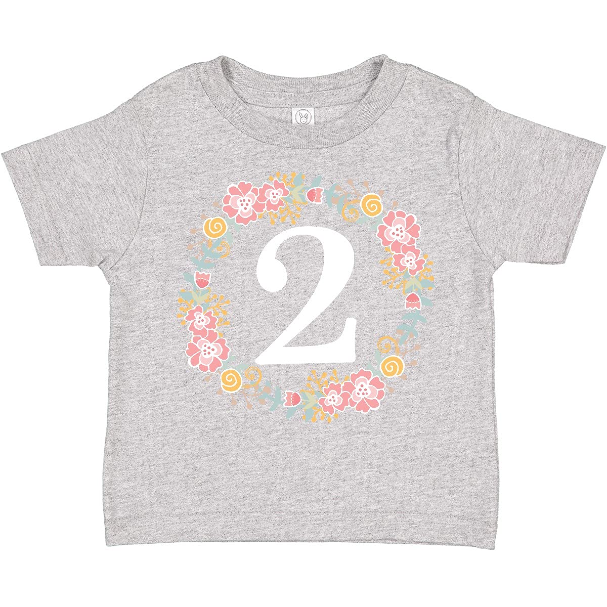 2nd Birthday Rose Wreath Toddler T-Shirt for Girls | Cute 2 Year Old Outfit | Birthday Party, Photo Shoot & Special Occasion Wear