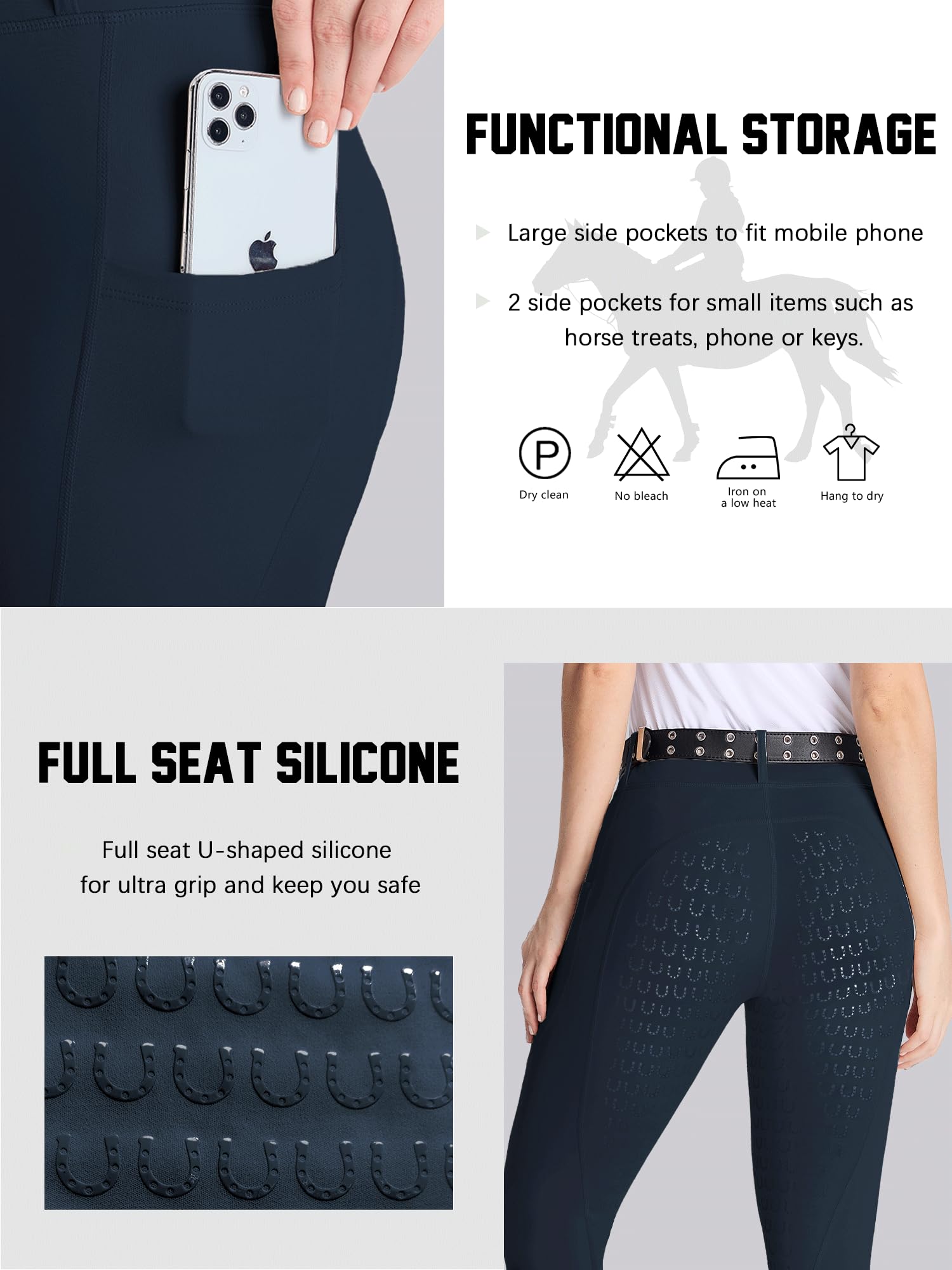 Best Women's Horse Riding Pants with Active Silicon Grip - Full Seat Breeches for Equestrian & Riding - Comfortable & Durable for Training, Competition & Outdoor Activities