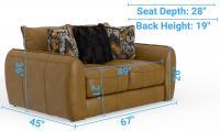Corvara Caramel Loveseat Sofa - 2-Seater Modern Tufted Fabric Couch for Living Room, Apartment & Small Spaces - Comfortable Lounge Furniture for Relaxing & Entertaining Guests