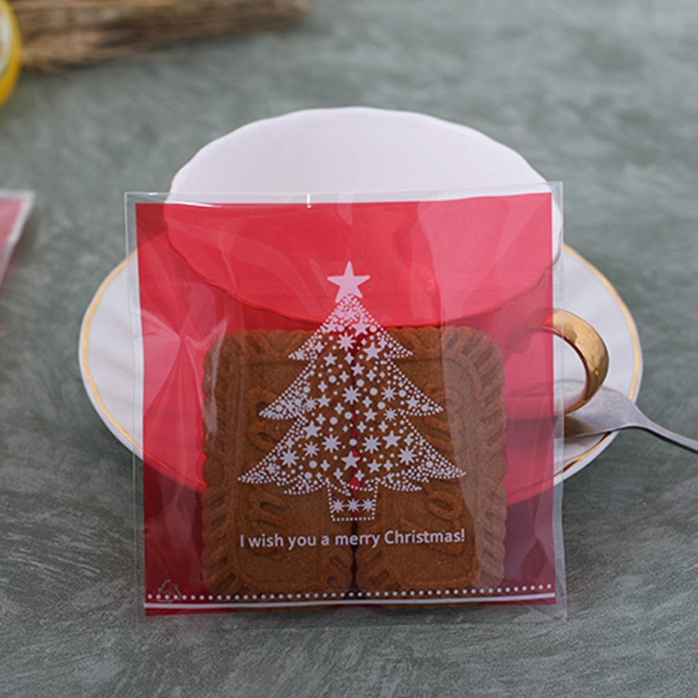 200pcs Clear Christmas Cookie Bags - 4x6 Inch Cellophane Treat Bags for Holiday Gifts, Party Favors, Biscuits & Goodies | Bulk Food Storage, Xmas Treats, Baked Goods Packaging