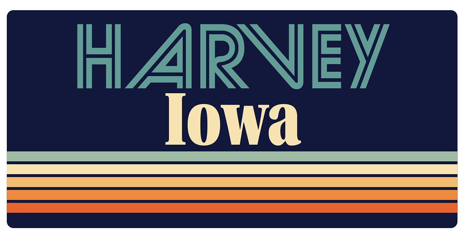 Harvey Iowa 5 x 2.5-Inch Retro Fridge Magnet - Vintage Souvenir for Refrigerators, Lockers & Office Decor