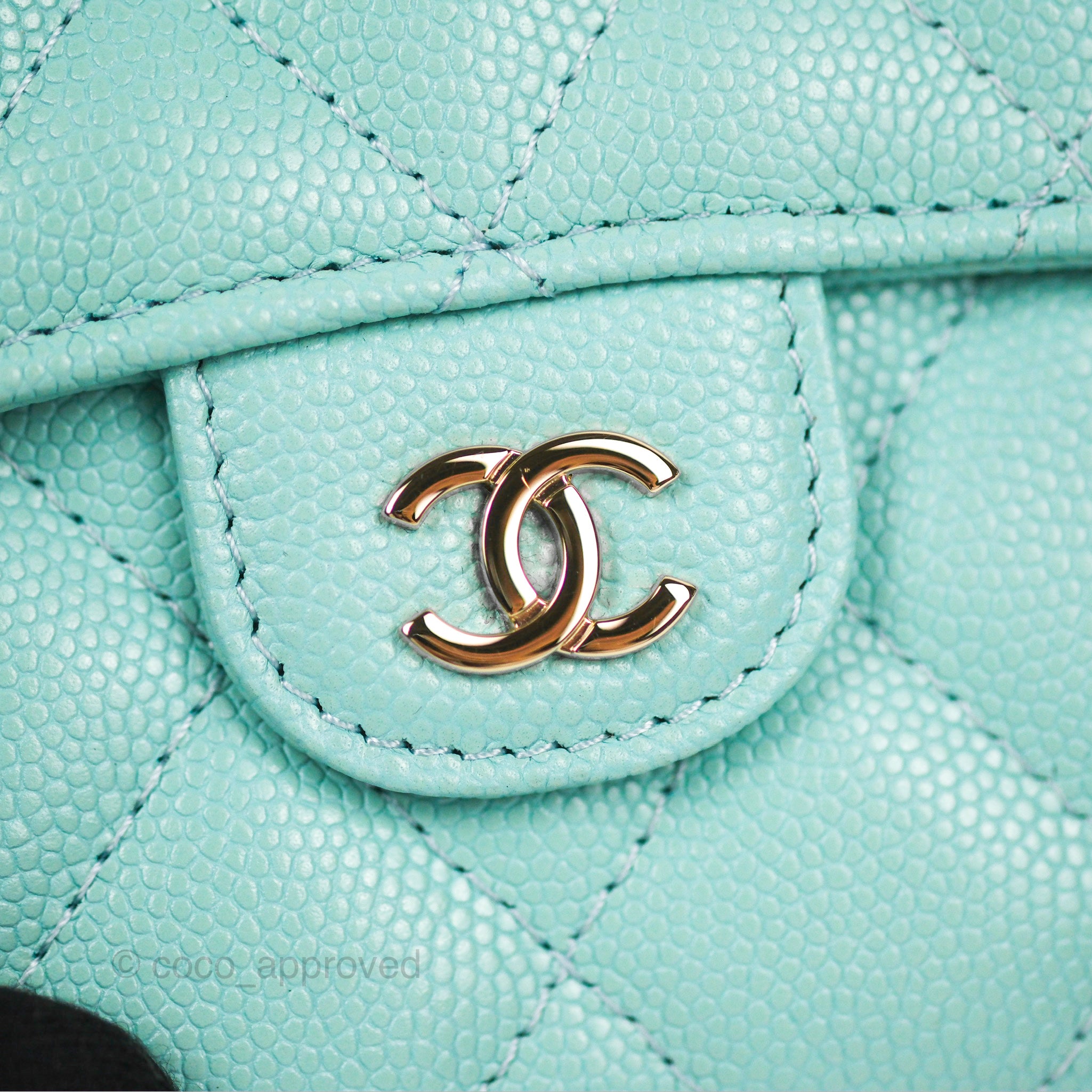 Chanel Classic Flap Coin Purse in Tiffany Blue Caviar Leather with Silver Hardware - Perfect for Everyday Use & Luxury Gift Giving