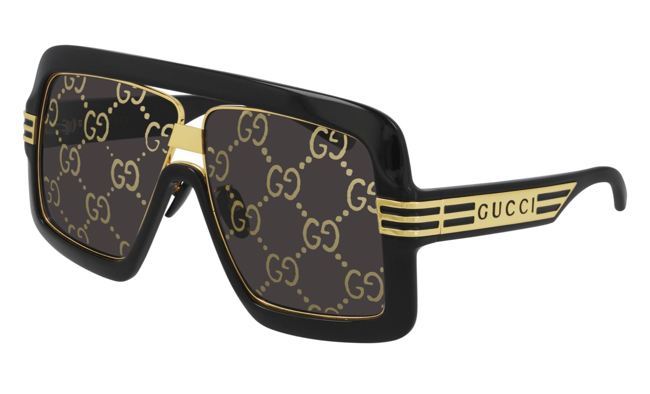 Gucci Sunglasses for Women & Men - Mirrored Logo Lenses - UV Protection - Stylish & Trendy for Outdoor Activities, Beach, and Driving