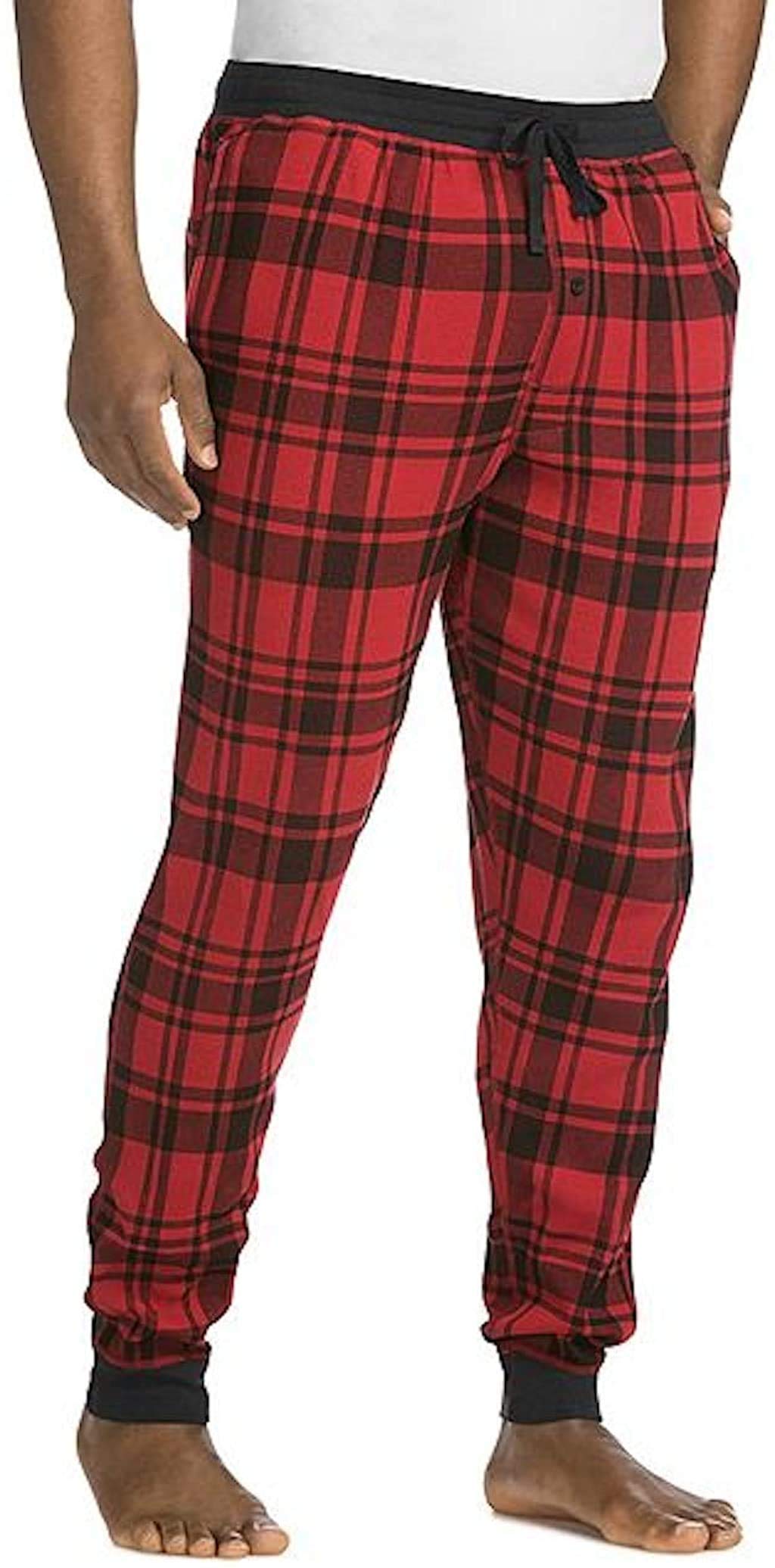 Hanes Men's Waffle Knit Jogger Pants - Soft Comfortable Lounge Pants for Men, Red, 3X Large - Perfect for Relaxing at Home, Lounging & Casual Wear
