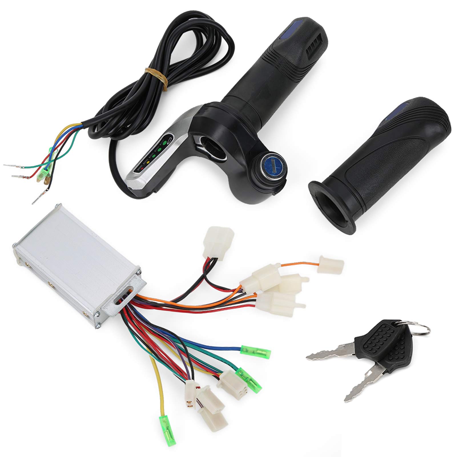 Shanrya E-Bike Controller Set with Power Display - 674g Handlebar Controller for Electric Bicycle, Scooter & E-Bike - Durable Rubber Lock for Secure Riding | Perfect for Commuting, Off-Road & Urban Cycling