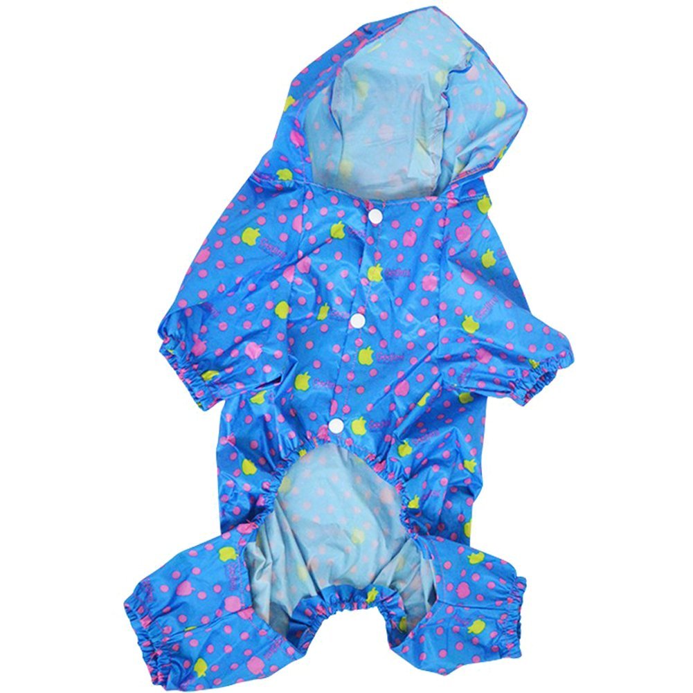 Waterproof Dog Raincoat Blue XL - Puppy Rain Poncho for Outdoor Walks