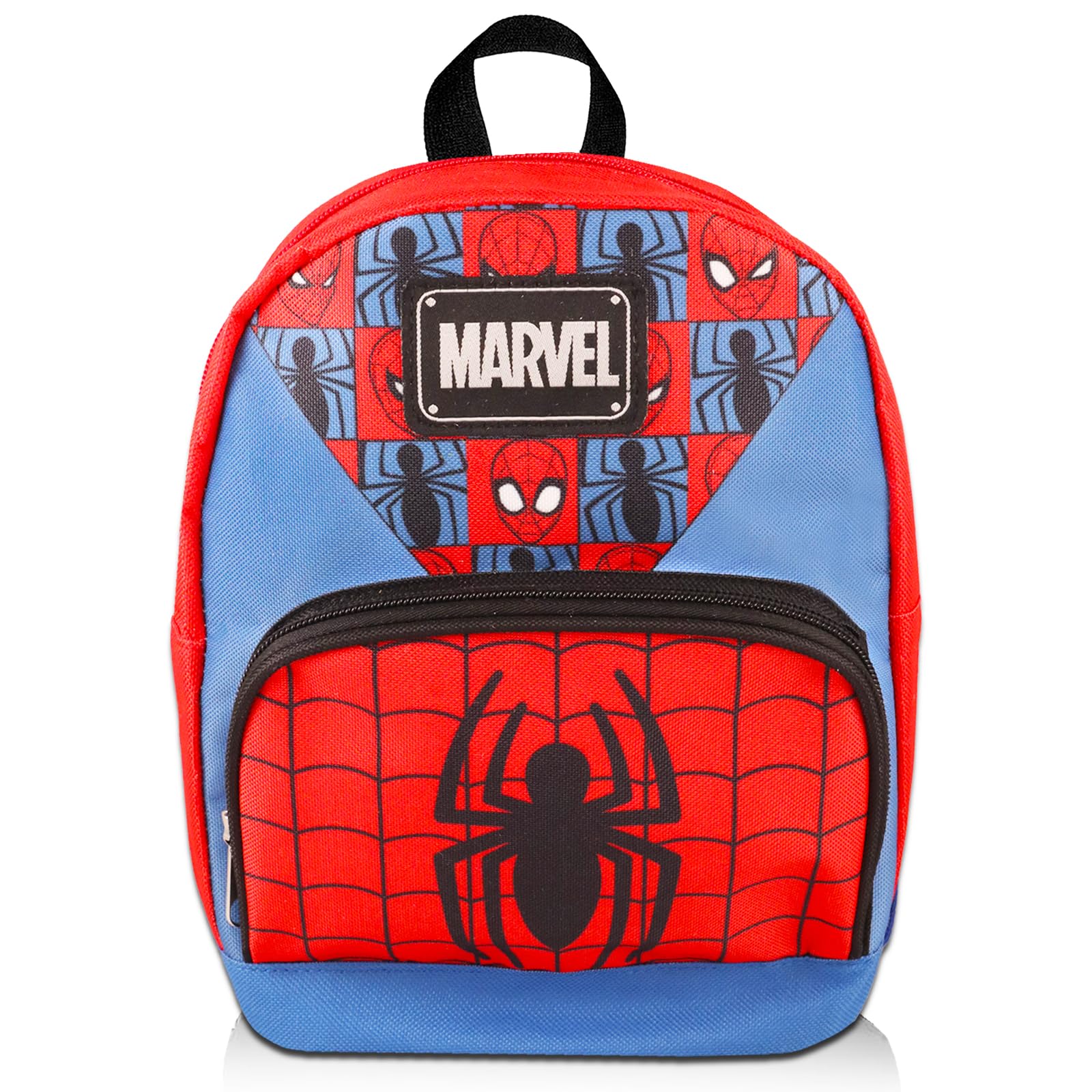Spider-Man Mini Backpack for Women - 10 Inch Canvas Superhero Backpack with Front Pocket & Bookmark - Perfect for School, Cosplay, Comic Con & Marvel Fans