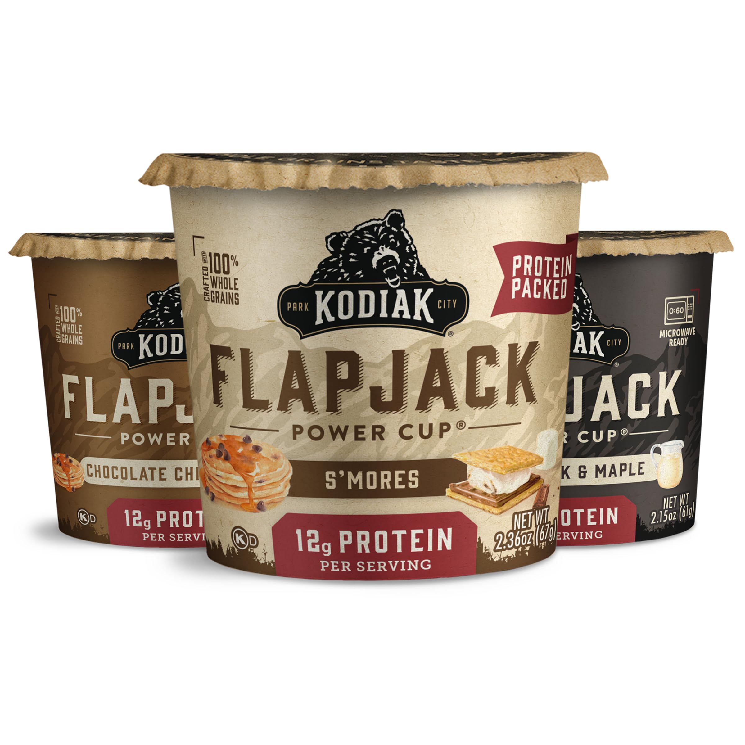 Kodiak Cakes Protein Pancake Mix - Buttermilk, Chocolate Chip & S’mores Variety Pack | High Protein Breakfast On-The-Go | Perfect for Camping, Hiking & Quick Morning Meals