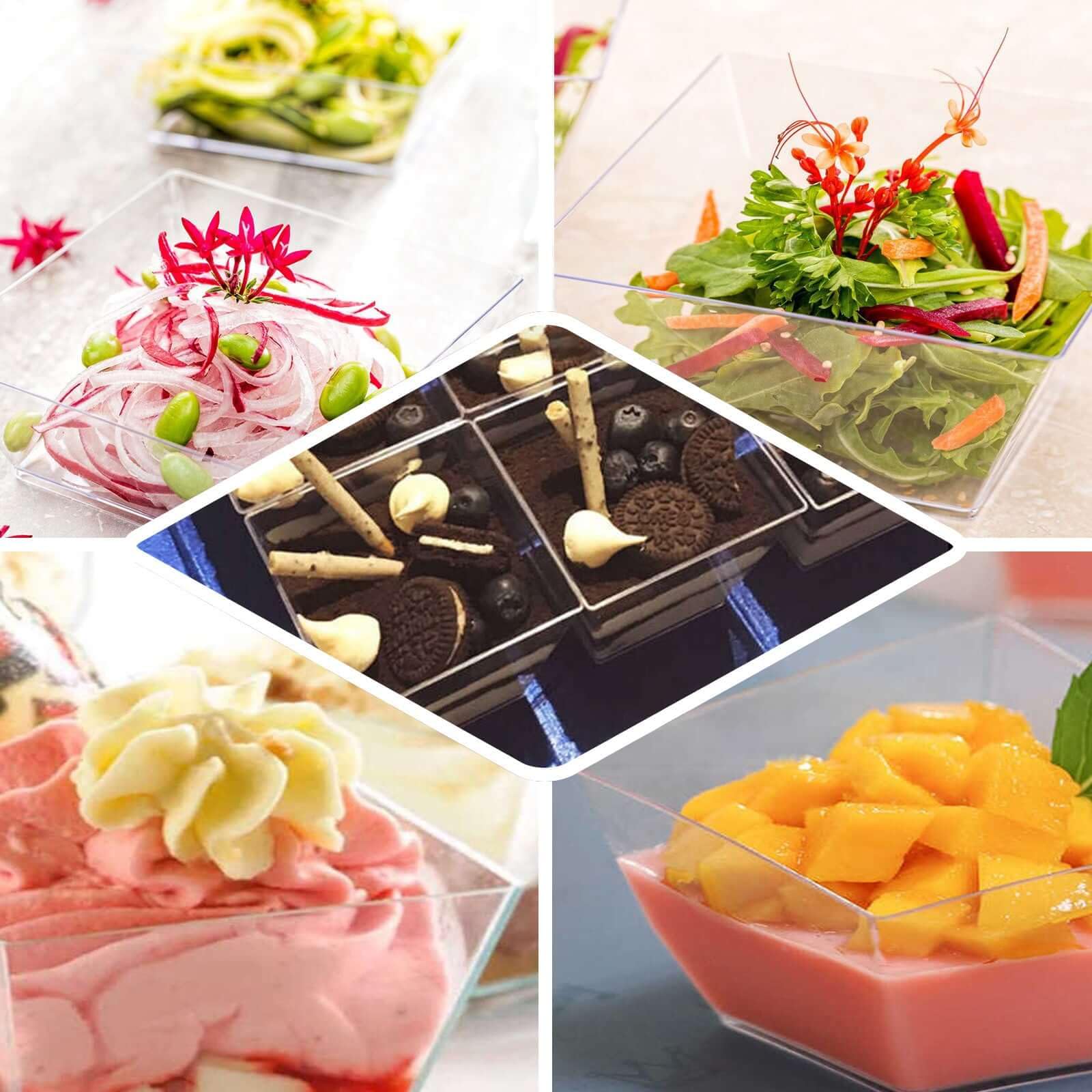 12-Pack 10oz Clear Square Disposable Plastic Bowls - Perfect for Weddings, Parties, Banquets & Home Use | Great for Salads, Desserts, Cereals & Soups | Durable Dinnerware for Picnics, Restaurants & Outdoor Events