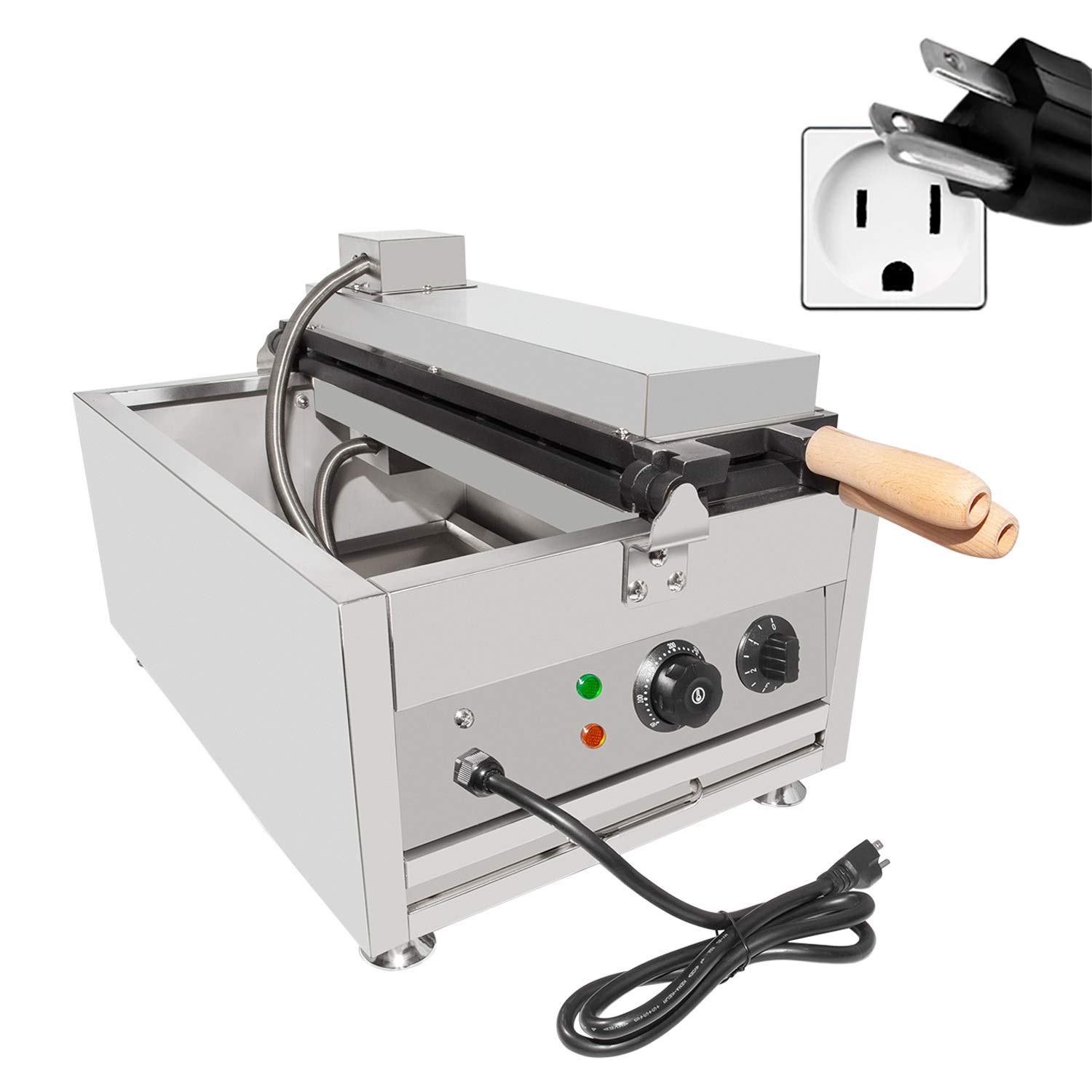 Electric Taiyaki Maker Machine - Nonstick Fish Waffle Cone Baker with 6 Cavities | 110V Commercial-Grade Kitchen Appliance for Home & Business Use | Perfect for Japanese Desserts, Street Food & Ice Cream Cones