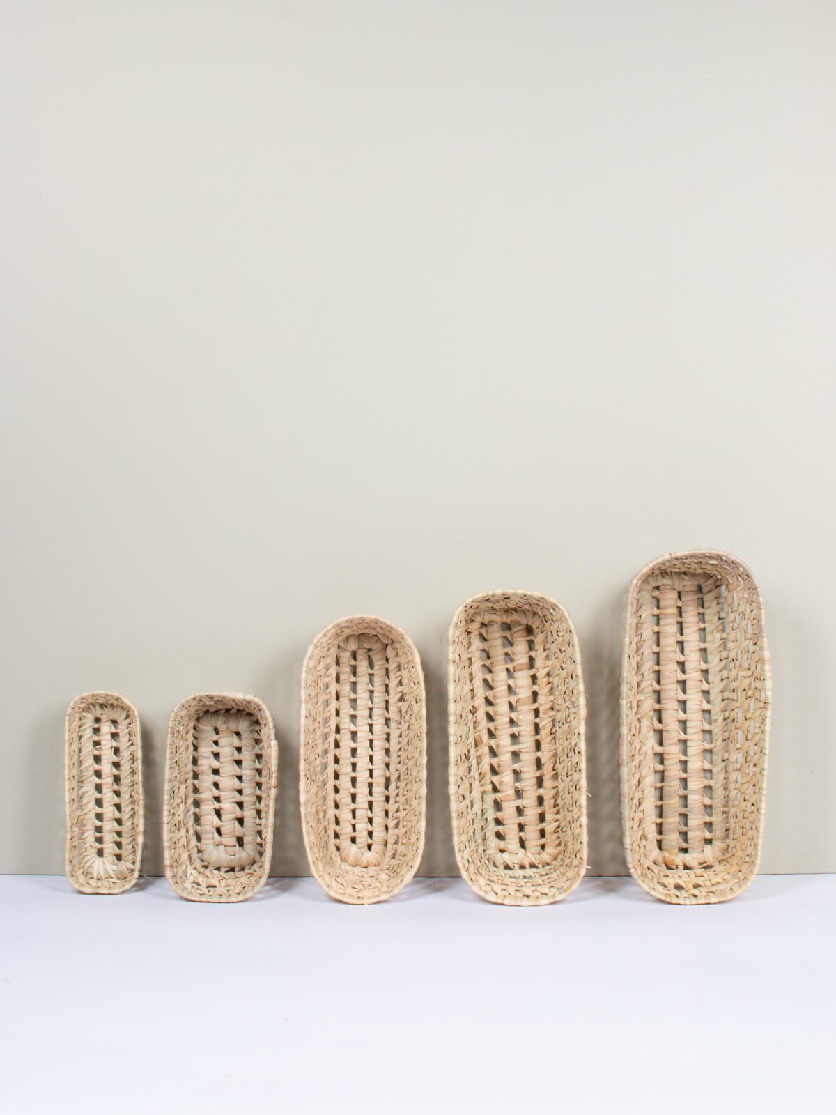 Long Open Weave Storage Trays - Bamboo Organizer Bins for Pantry, Bathroom & Closet Organization - Perfect for Fruits, Vegetables, Toys & Home Decor