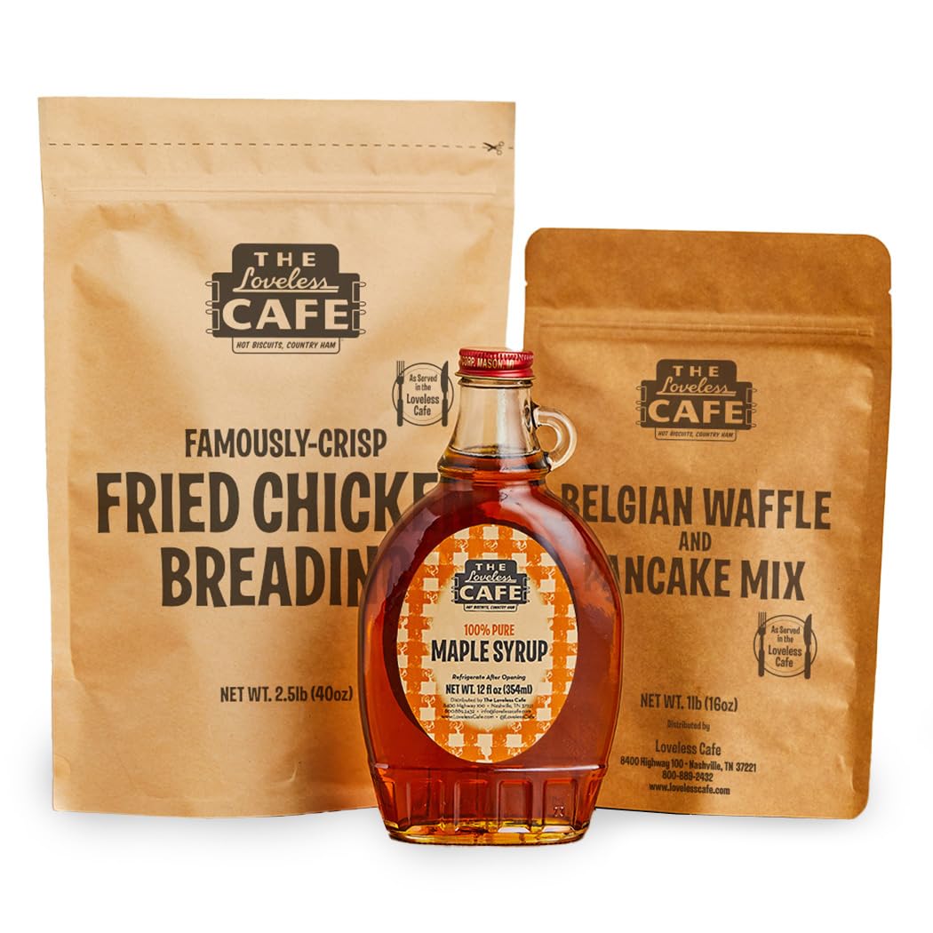Authentic Loveless Cafe Chicken & Waffles Gift Set - Southern Style Breakfast Kit | Perfect for Brunch, Housewarming Gifts & Nashville Souvenirs