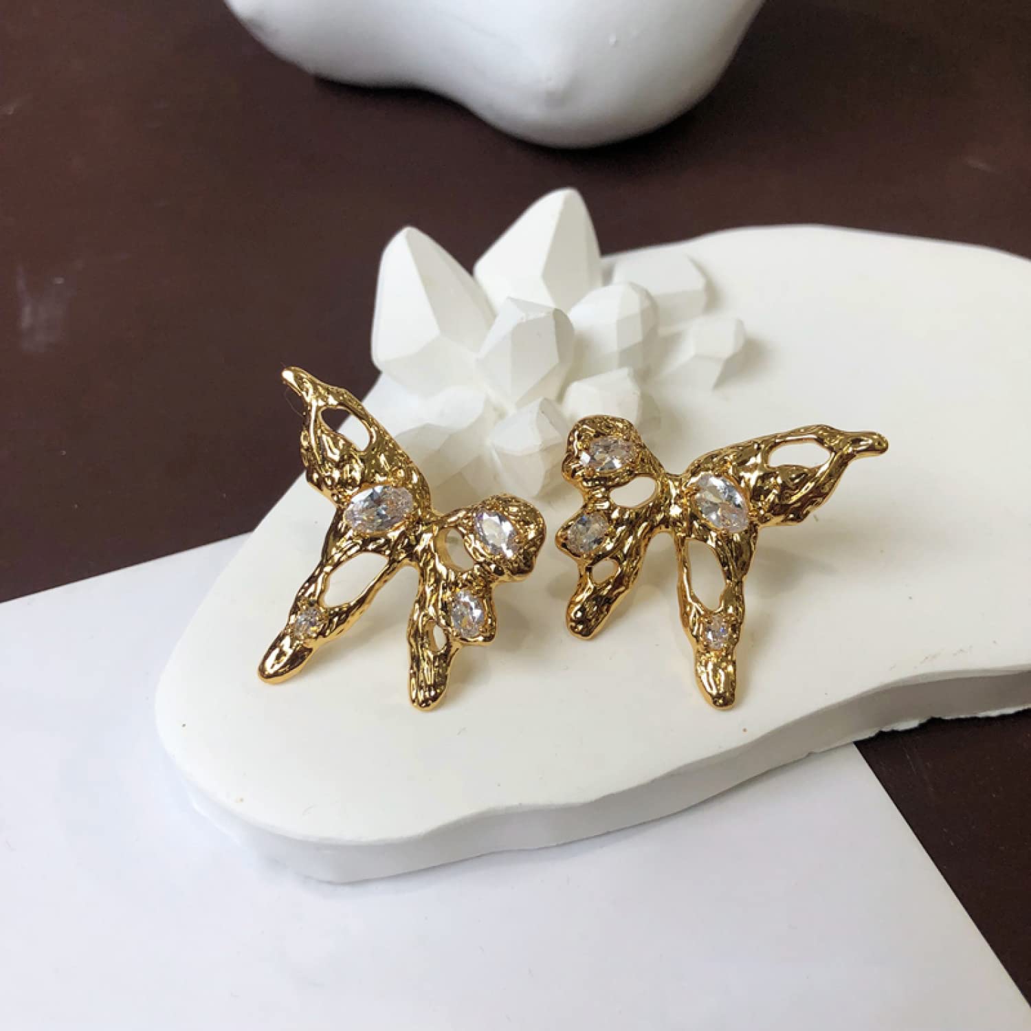18K Gold Stud Earrings for Women - Hypoallergenic Flat Back Ear Studs | C.Paravano Luxury Jewelry | Perfect for Everyday Wear, Office & Special Occasions