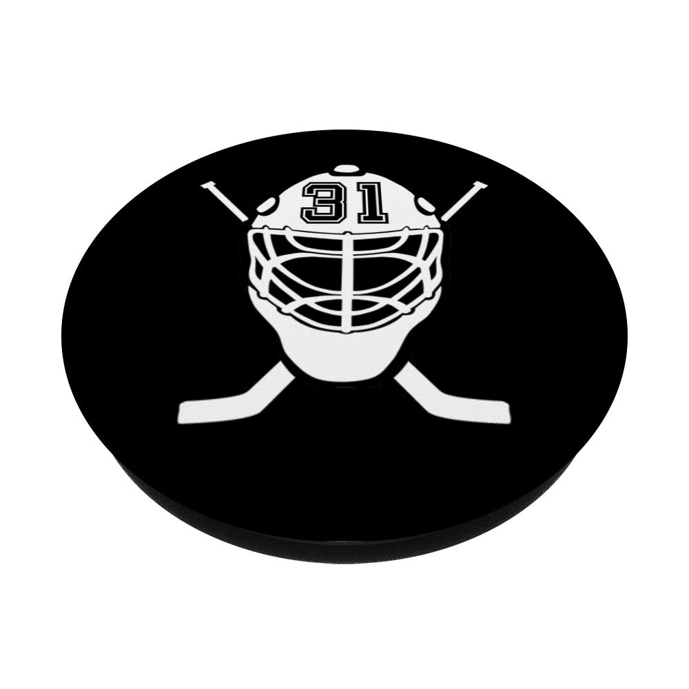 Hockey Player #31 Jersey No. 31 Helmet Ice Gadget Gift - Swappable PopGrip for Phones & Tablets - Perfect for Fans, Players, and Ice Hockey Enthusiasts