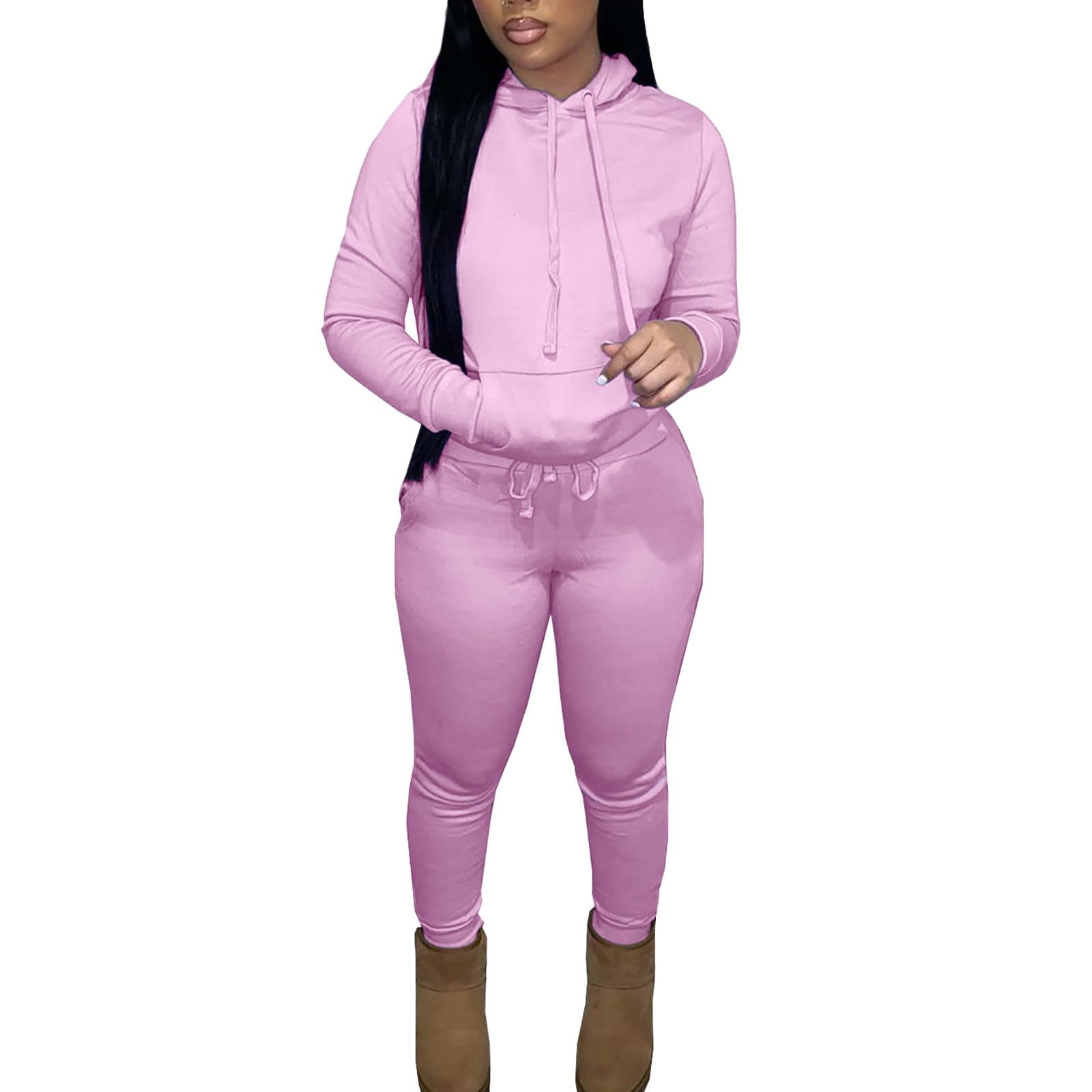 Women's Two Piece Outfits - Casual Sweatsuits Set with Long Sleeve Hoodie & Jogger Pants | Lounge Wear, Workout, Yoga & Home Comfort