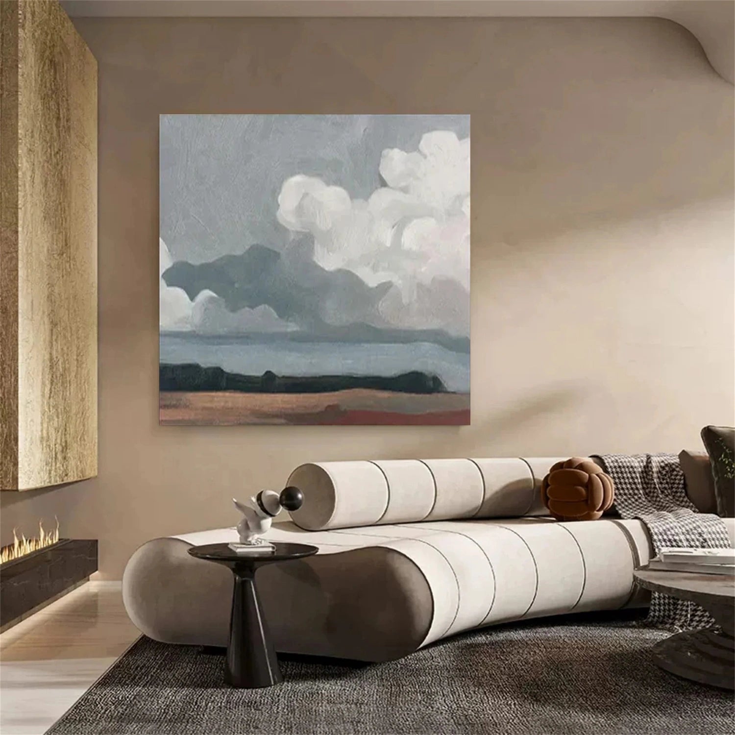 Abstract Painting #AB 206 - Modern Wall Art for Living Room, Bedroom & Office Decor - Handmade Canvas Artwork