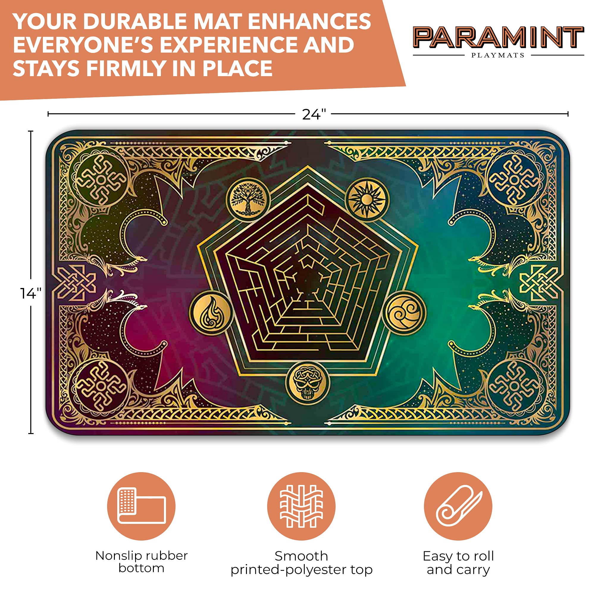 Premium MTG Playmat - Mana Blast Design for Magic The Gathering, YuGiOh & TCG Games | Non-Slip Card Mat for Casual & Competitive Play | Original Art Gaming Accessory for Tabletop Tournaments & Home Game Nights