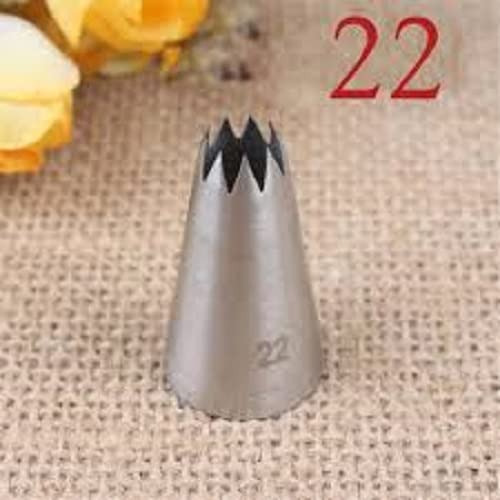 Premium Stainless Steel Open Star Icing Nozzle Piping Tip #22 - Professional Cake Decorating Tool for Cupcakes, Cookies & Pastry Designs | Baking Essentials for Home Bakers & Professional Chefs