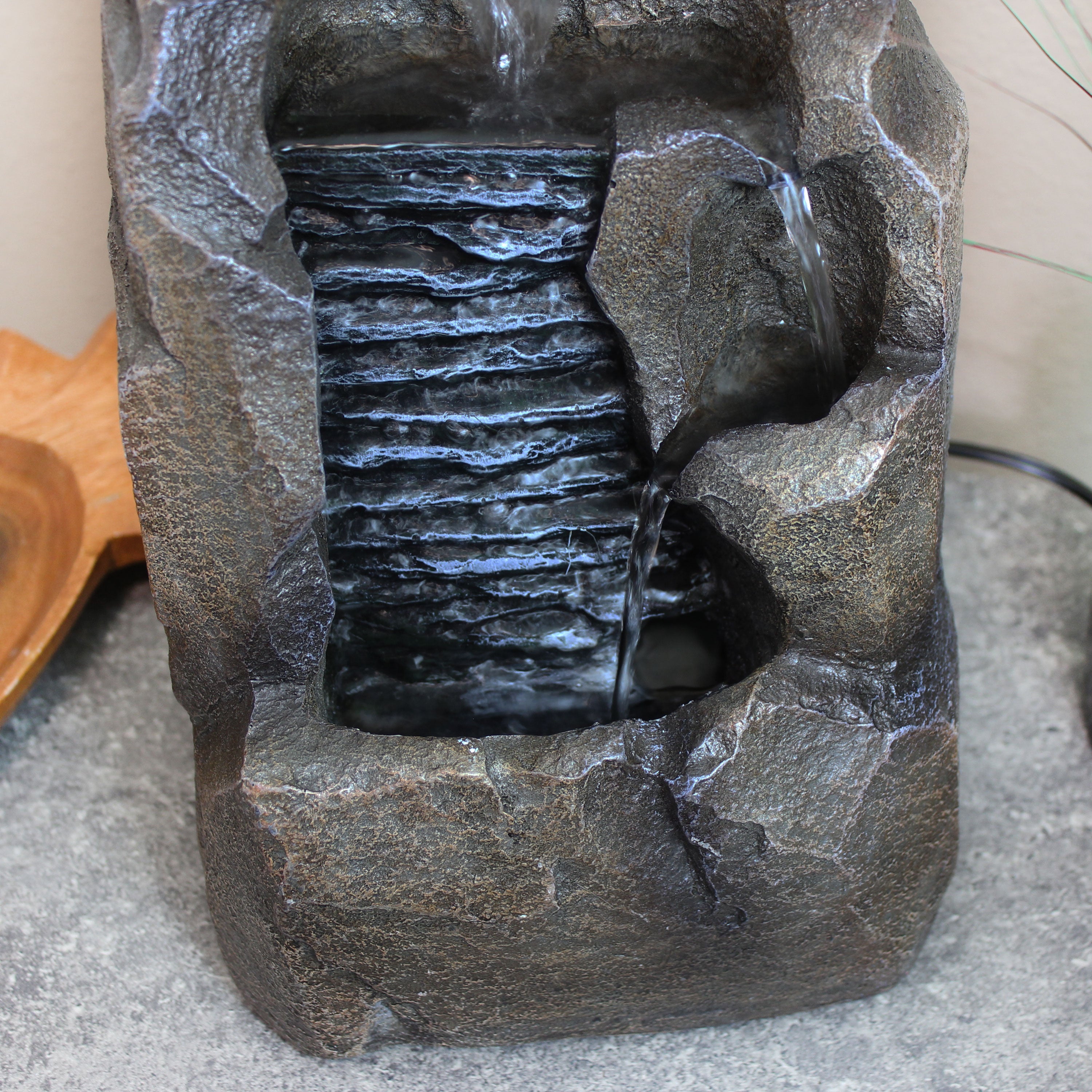 Sunnydaze Stony Rock Waterfall Indoor Tabletop Fountain - Relaxing Zen Decor for Home, Office & Meditation Spaces | 11