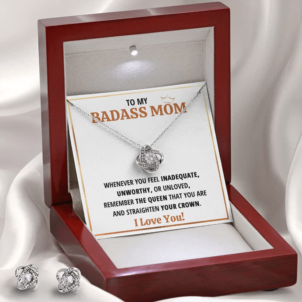 Personalized Mom Necklace Gift from Son - Sterling Silver Cubic Zirconia Pendant with Message Card & Gift Box | Perfect for Mother's Day, Christmas & Birthday | Jewelry for Mom, Grandma & Special Women in Your Life