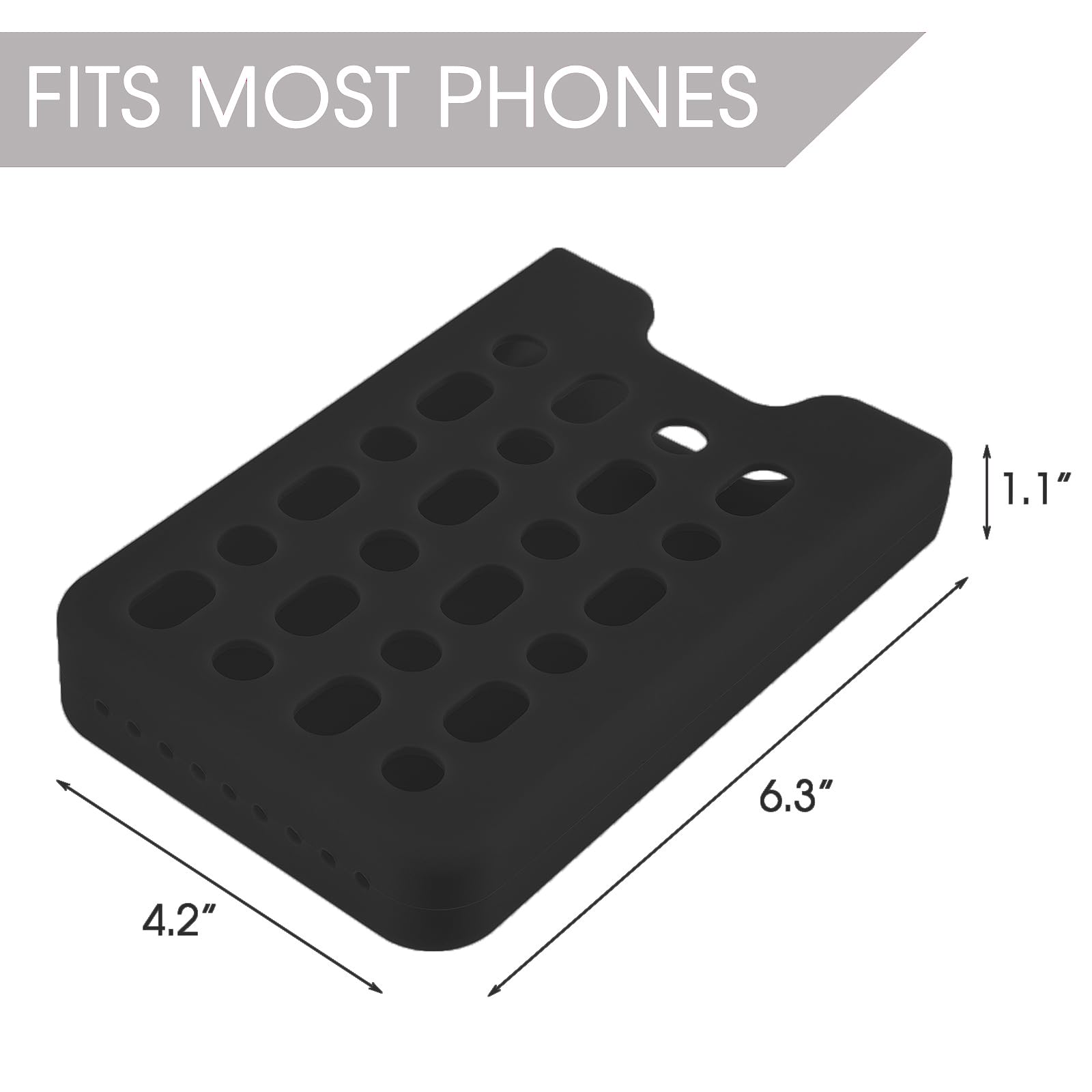 PARBEE Silicone Phone Holder for Bogg Bag - Secure Phone Accessory Charm Insert for Tote Bags (Black) | Keep Your Phone Handy While Shopping, Traveling or at the Beach