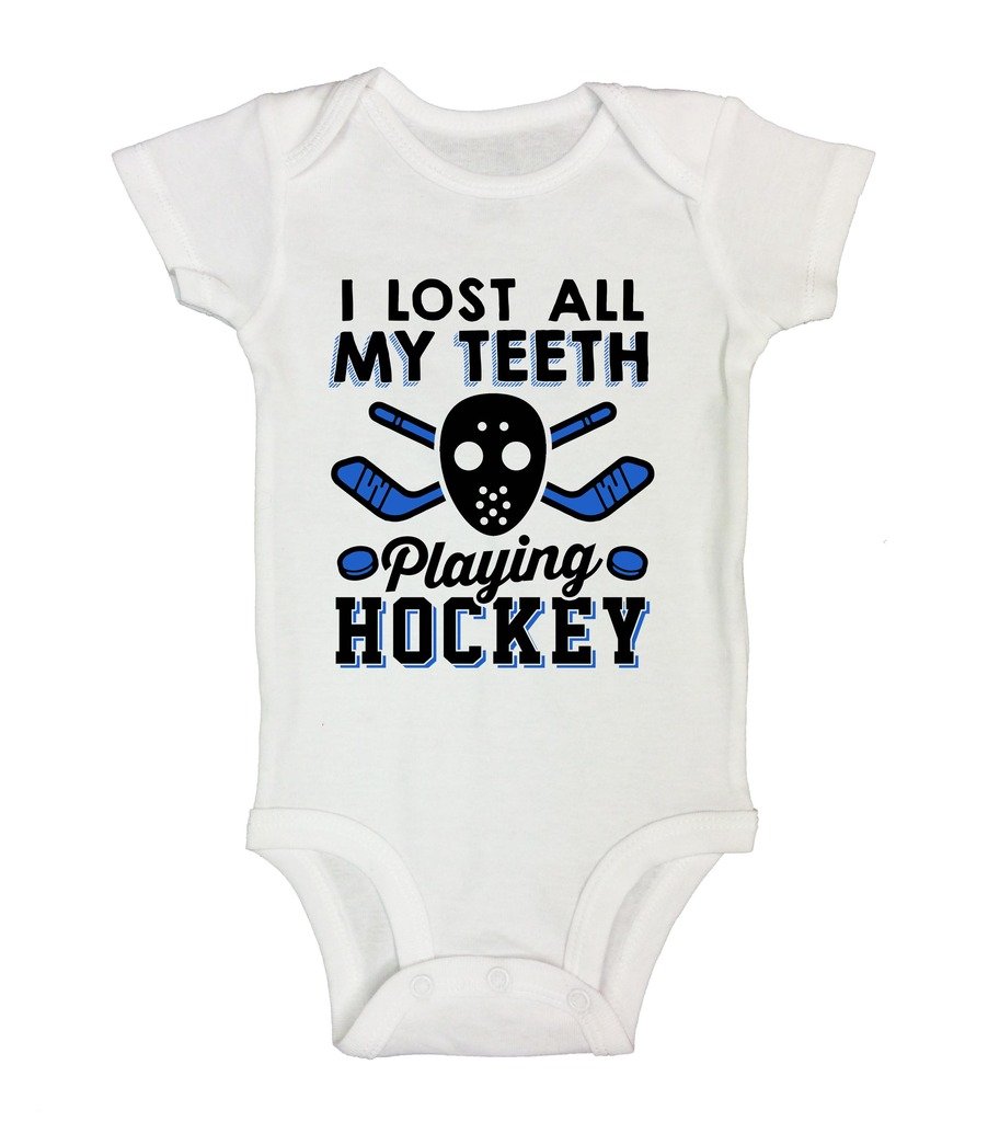Funny Boys Hockey Sports Bodysuit - 'I Lost All My Teeth Playing Hockey' Graphic Tee | Comfortable Athletic Shirts for Hockey Players & Sports Fans | Perfect for Game Day, Practice & Casual Wear
