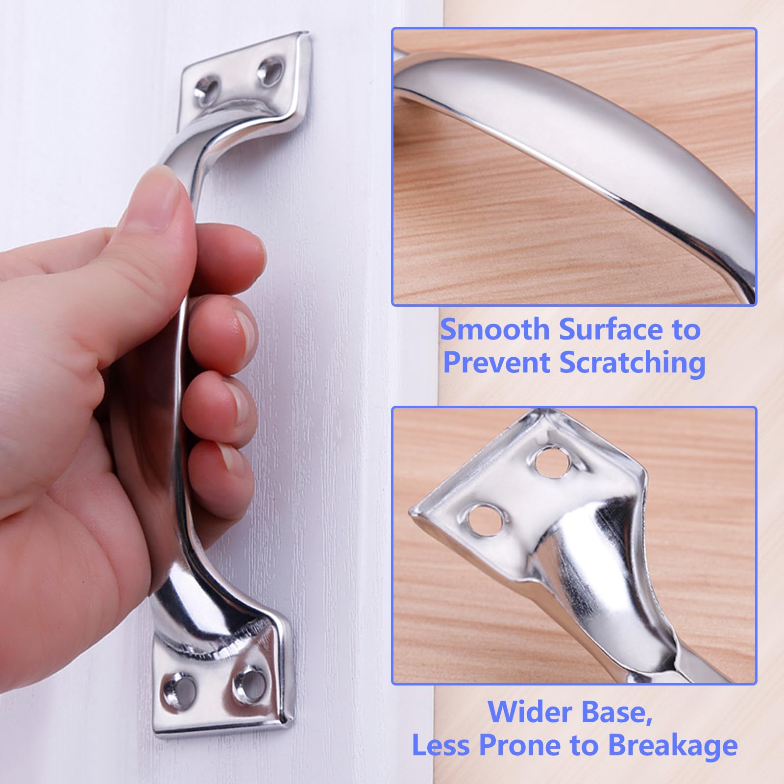 10 Pack Galvanized Metal Bow Door Handles - Heavy Duty Cabinet & Drawer Pulls for Kitchen, Garage, Gates - Indoor & Outdoor Use (Large Size) - Perfect for Home, Office & Commercial Spaces