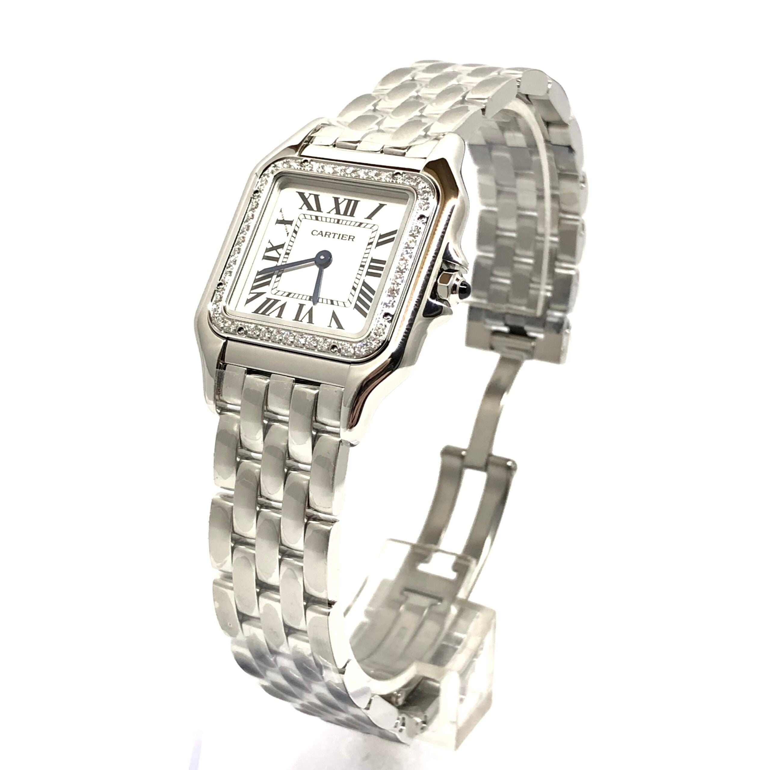 Cartier Panthère Stainless Steel Diamond Ladies Watch - Medium Size Luxury Timepiece for Women, Perfect for Formal Events & Everyday Elegance