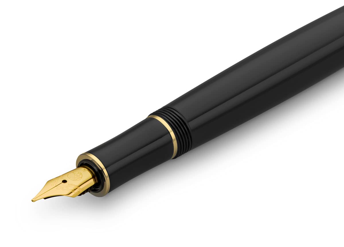 KAWECO DIA2FPG Fountain Pen - Medium Nib Gold Trim Writing Instrument for Calligraphy, Journaling & Office Use
