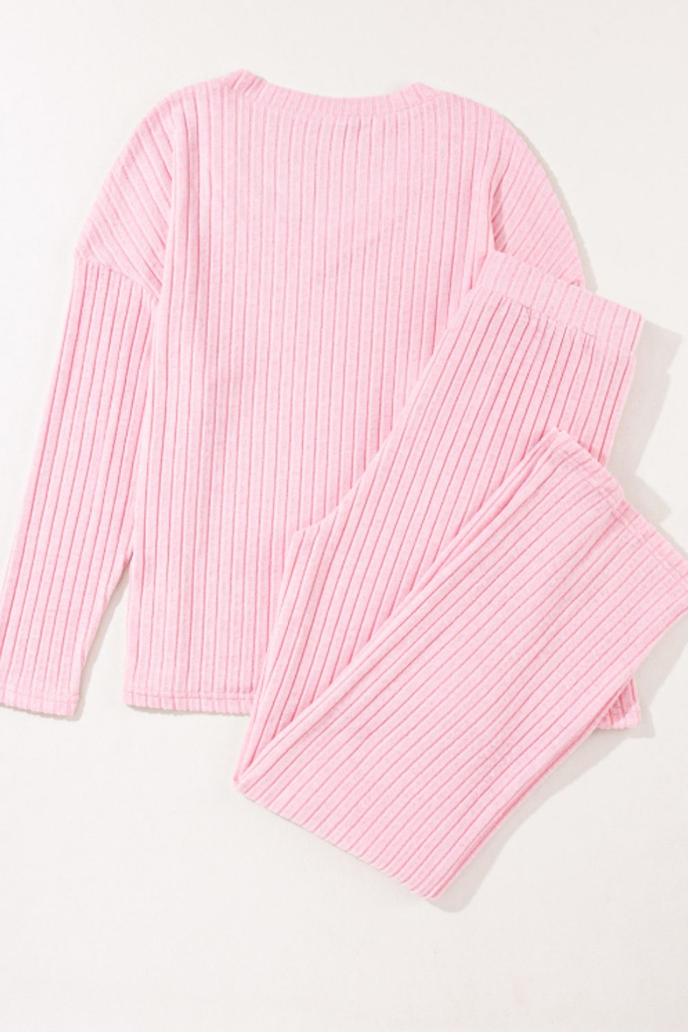 Soft Pink Women's Lounge Set - Cozy Top & Pants Pajama Set for Home Relaxation | Perfect for Sleepwear, Yoga & Lounging
