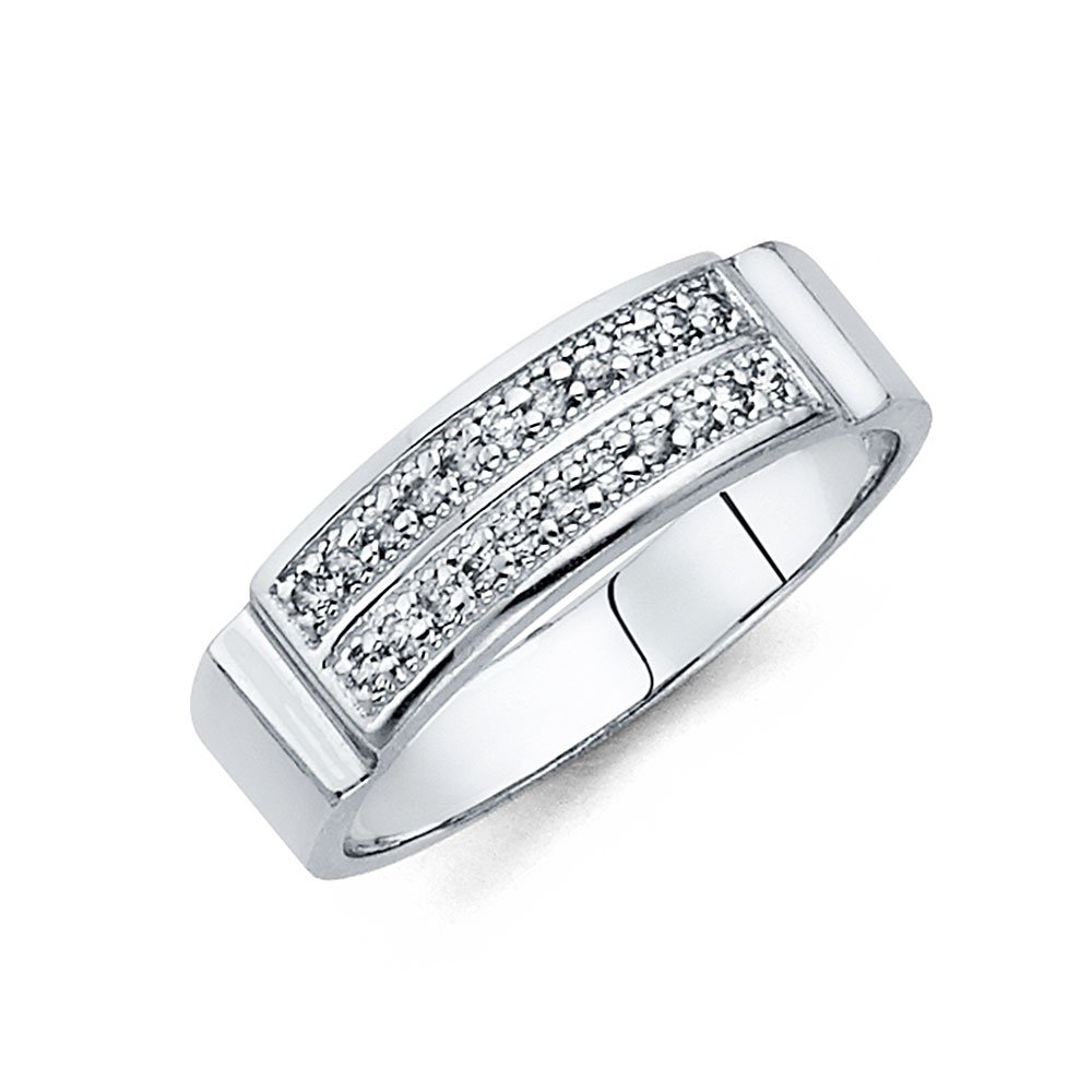 14K White Gold Men's Wedding Band Ring - Classic & Durable for Engagement, Anniversary, and Everyday Wear