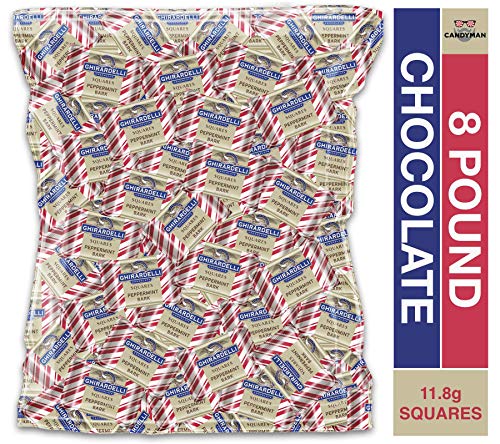 Ghirardelli Peppermint Bark Chocolate Squares - Bulk 8 Pound Bag - Holiday Gift, Party Favors & Christmas Treats for Office, Family & Friends