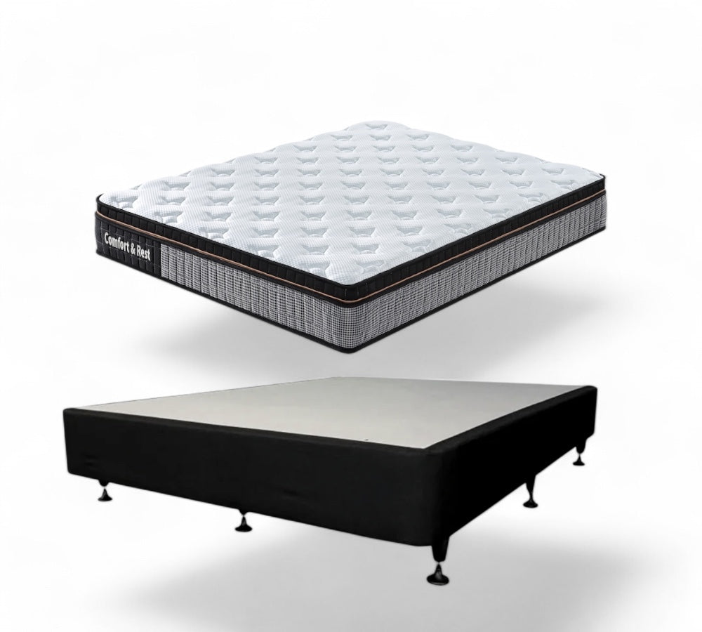 Premium Pocket Springs Mattress with Bed Base - Queen Size for Ultimate Comfort & Support | Perfect for Bedrooms, Guest Rooms & Apartments
