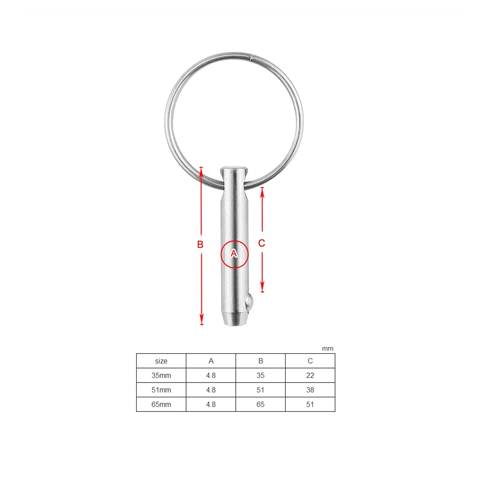 SHANG-JUN 4.8mm Marine Grade 316 Stainless Steel 3/16