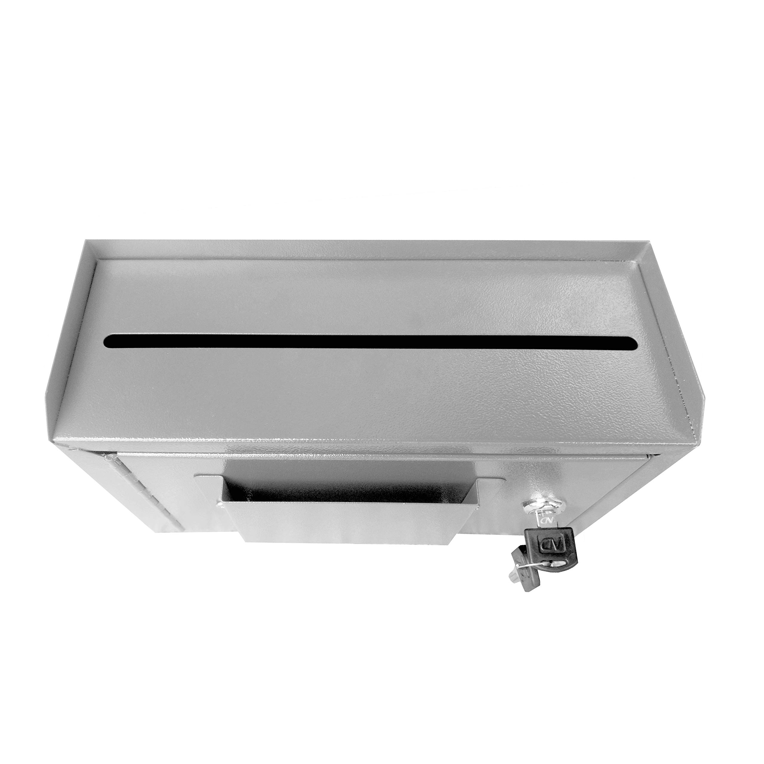 FixtureDisplays® Set of 2 Metal Lockable Donation Boxes - 9.85