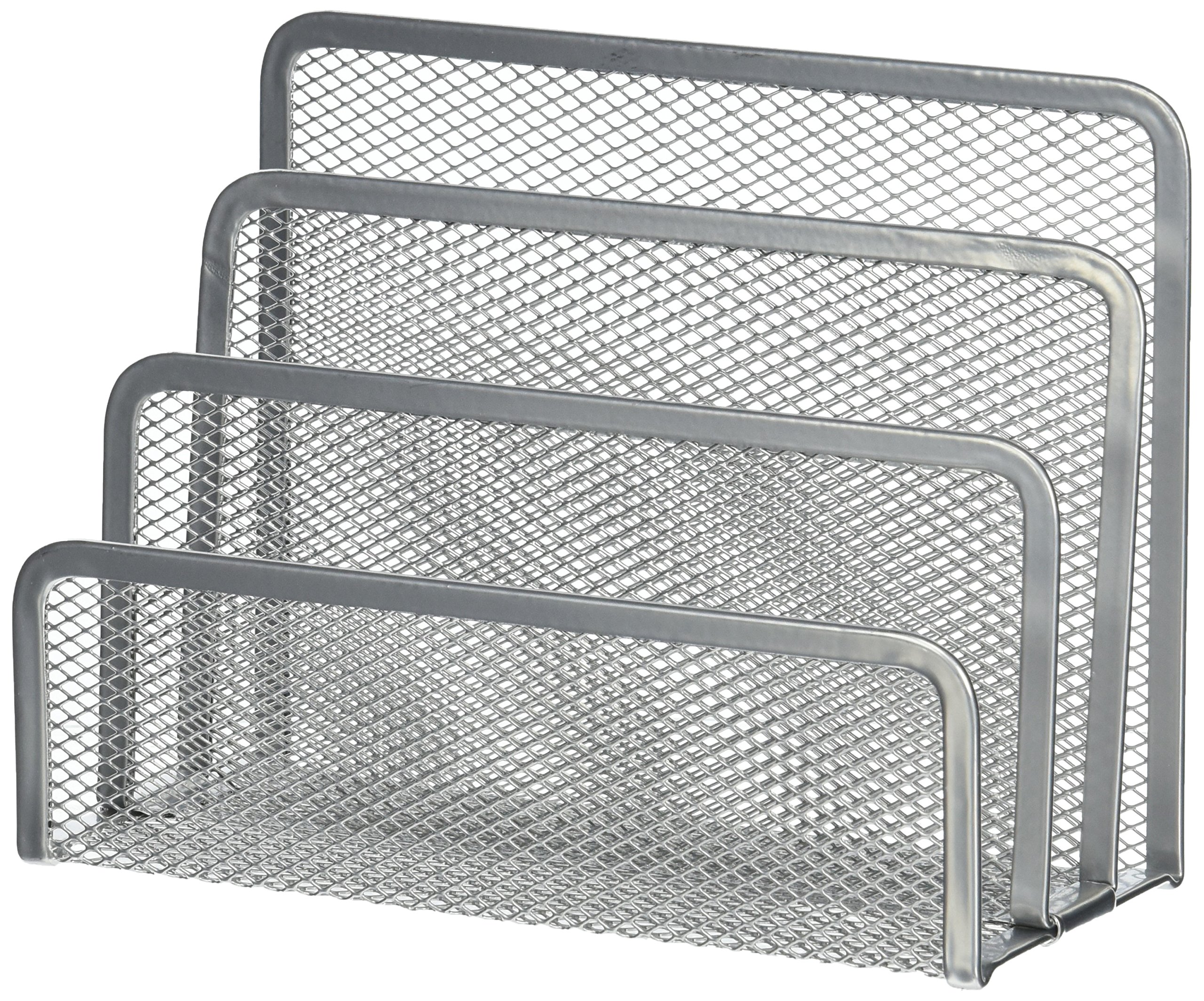 Mesh Silver Letter Holder - Modern Office Desk Organizer for Mail, Bills & Documents | Perfect for Home, Office & Workspace Organization