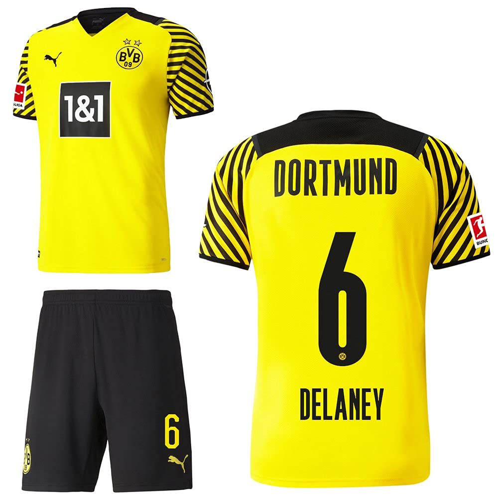 PUMA Borussia Dortmund BVB 2021-2022 Home Jersey Kit with Sponsor BL Logo for Men - Perfect for Soccer Matches, Fan Events & Casual Wear