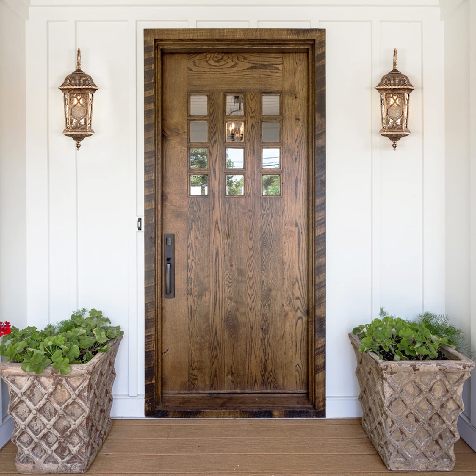 Waterproof Outdoor Wall Lights - IP65 Rated Exterior Porch Sconces with Glass Shade for Garage, Doorway & Patio | Weather-Resistant Lighting for Home Security & Curb Appeal