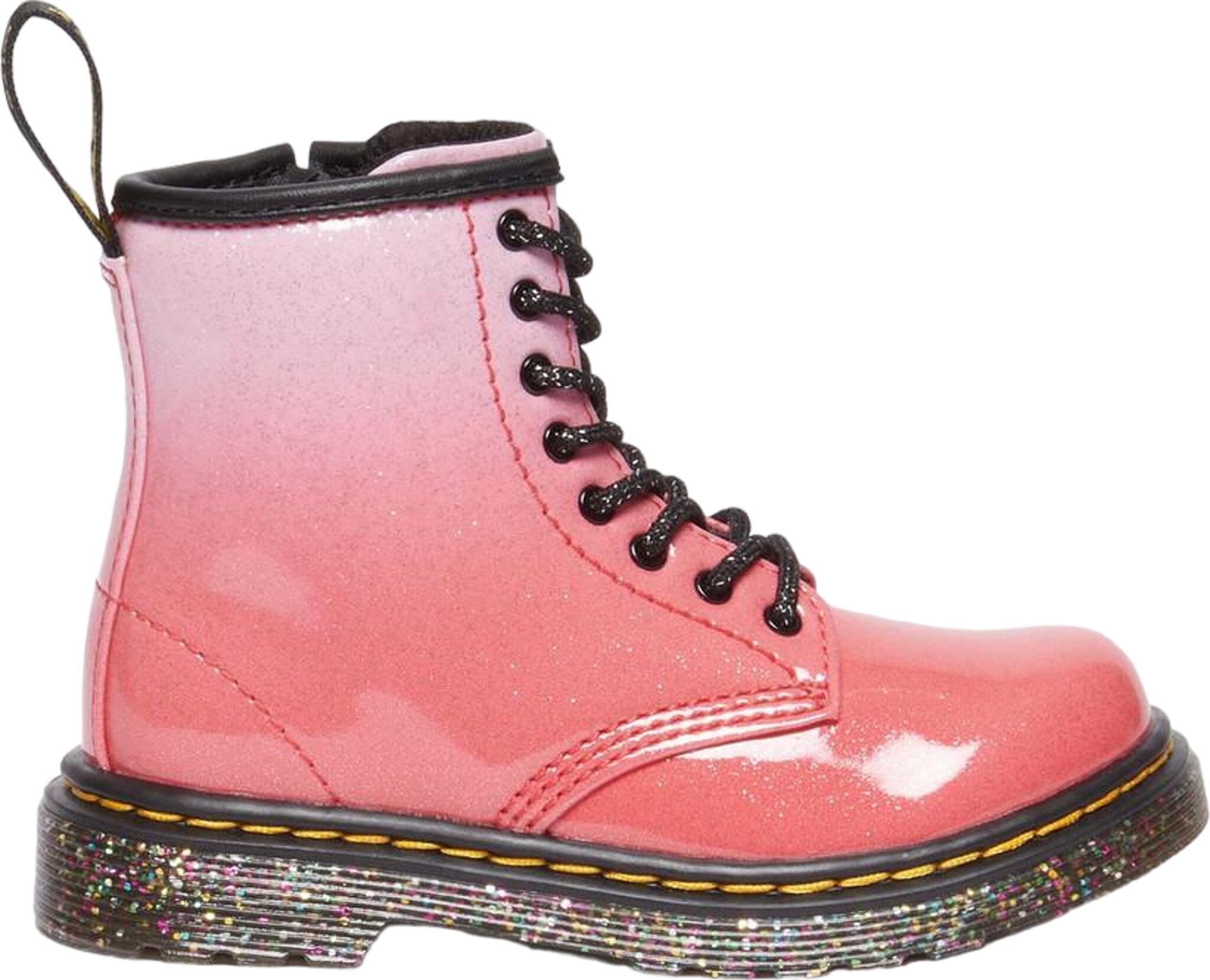 1460 Gradient Glitter Leather Lace Up Boots for Toddler Girls - Waterproof Winter Snow Boots for Kids, Fashion Ankle Booties for Girls 1-3 Years - Perfect for Outdoor Play, School & Holiday Parties