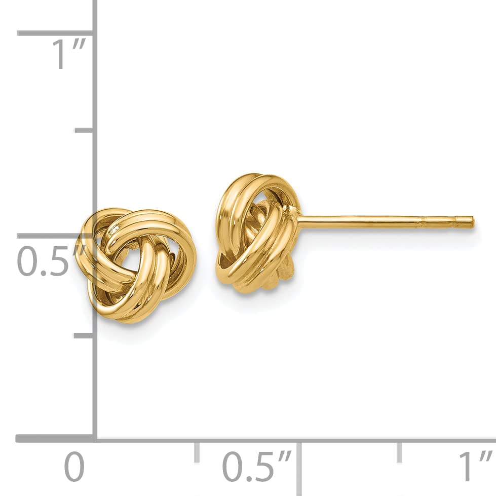 Avariah 10k Yellow Gold Love Knot Post Earrings for Women - 7mm Dainty Stud Earrings, Perfect for Valentine's Day, Anniversary & Everyday Wear