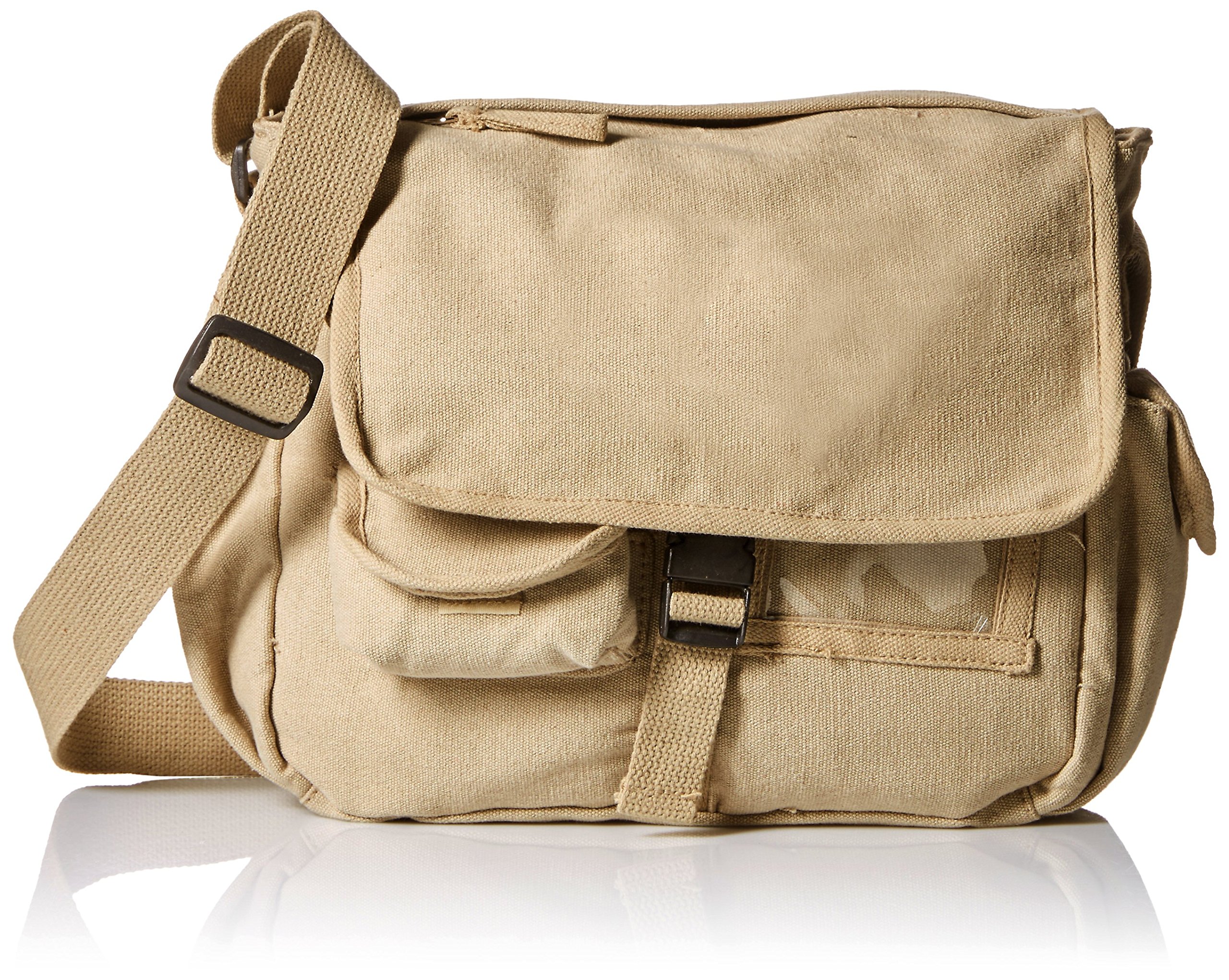 Vintage Style Fox Outdoor Messenger Bag for Men & Women - Durable Canvas Shoulder Bag for Travel, Work, and Daily Commute