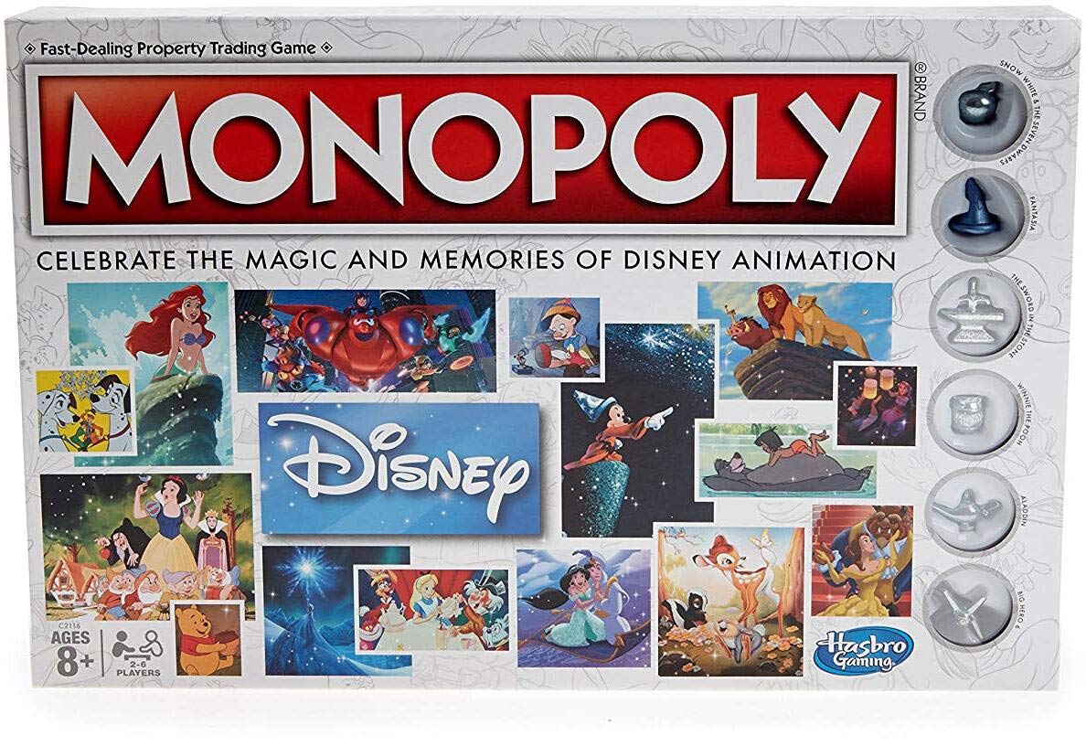 Hasbro Gaming Monopoly Disney Animation Edition Board Game - Family Fun Night & Disney Movie Themed Party Game